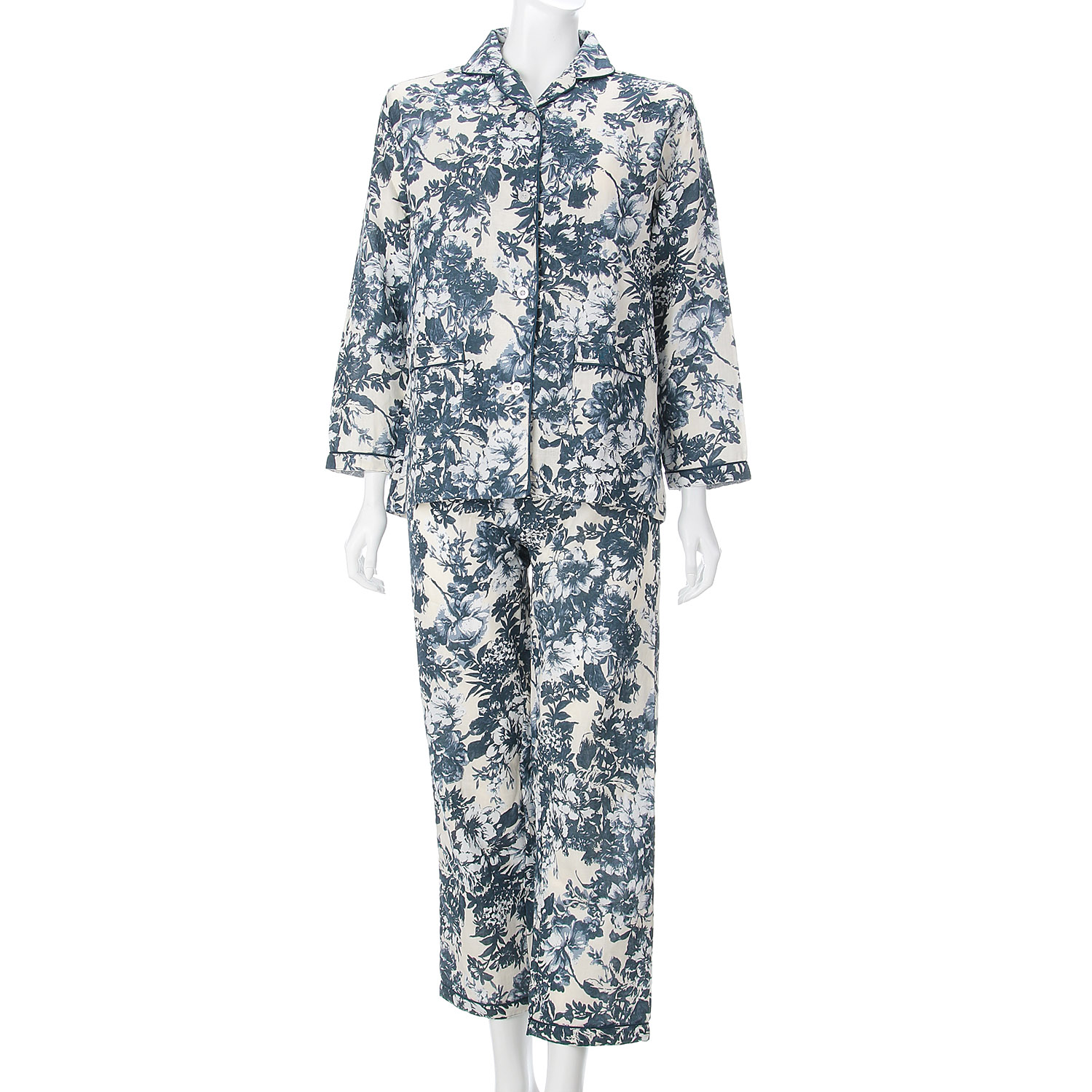 Golden Bear ダブルガーゼフラワープリント テーラーパジャマ - 画像6