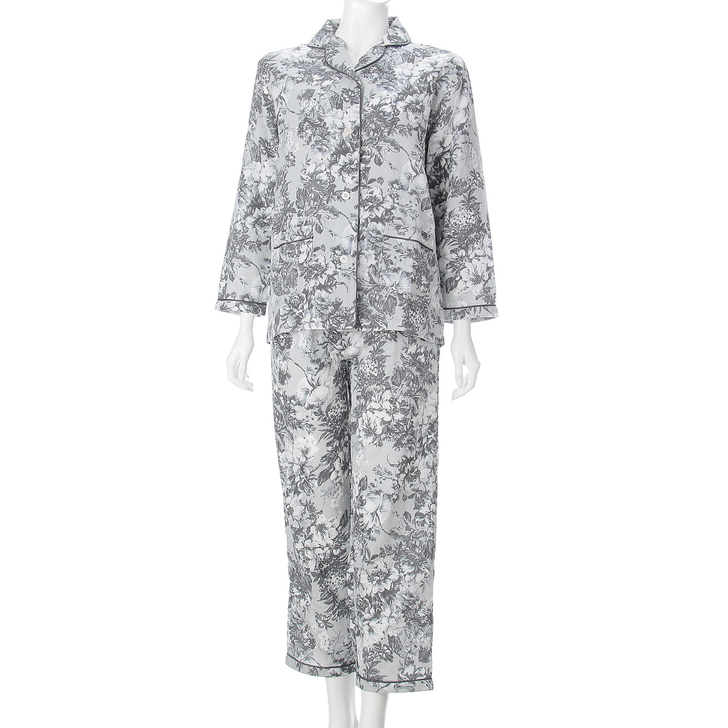 Golden Bear ダブルガーゼフラワープリント テーラーパジャマ - 画像1