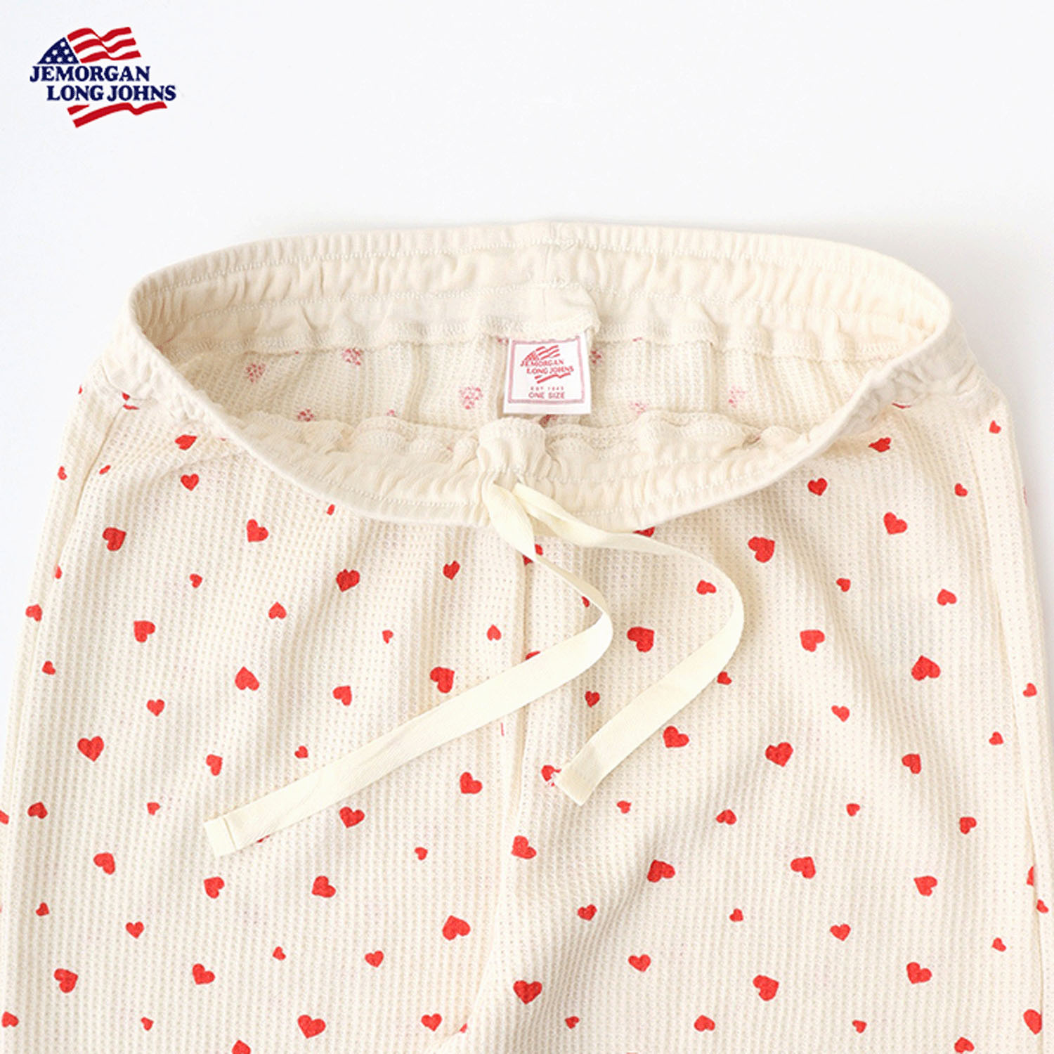 【JEMORGAN LONG JOHNS】ハート柄ワッフルルームウェア3点セット - 画像7