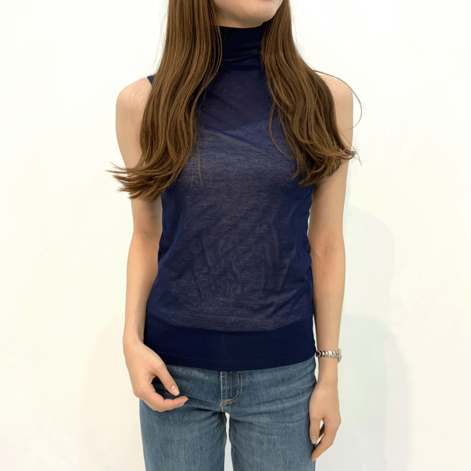 【Insta Live】スーパーソフトボトルネックノースリーブカットソー - 画像15