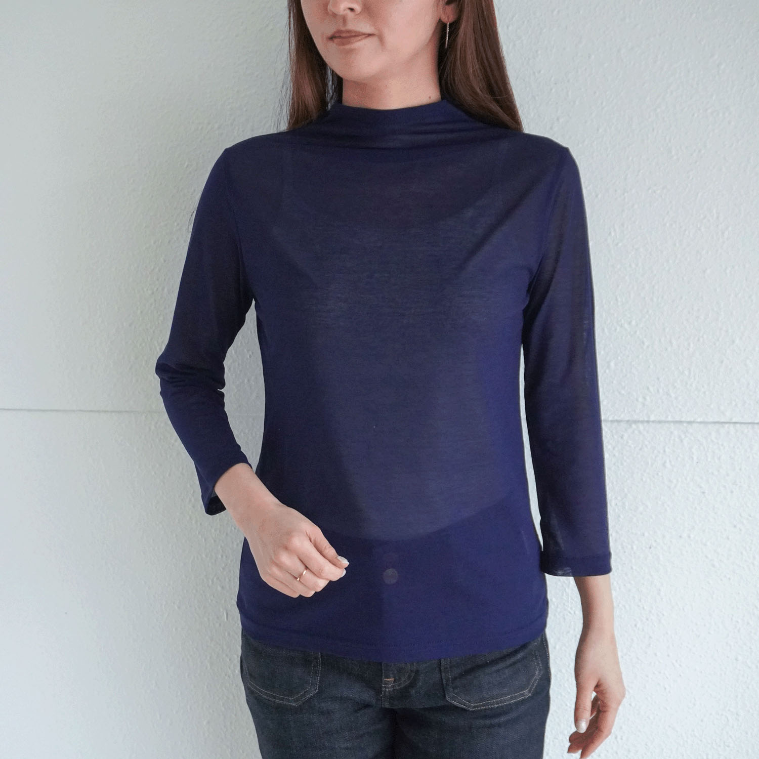 【Insta Live】スーパーソフトボトルネック7分袖プルオーバー - 画像12