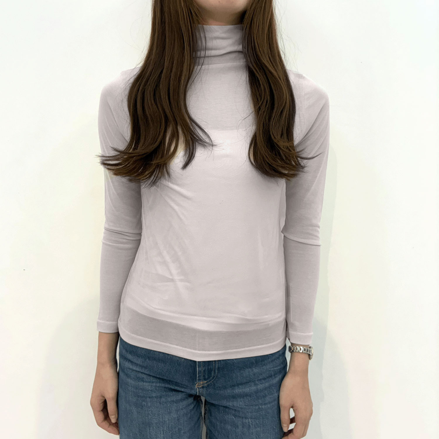 スーパーソフトボトルネック長袖カットソー - 画像2