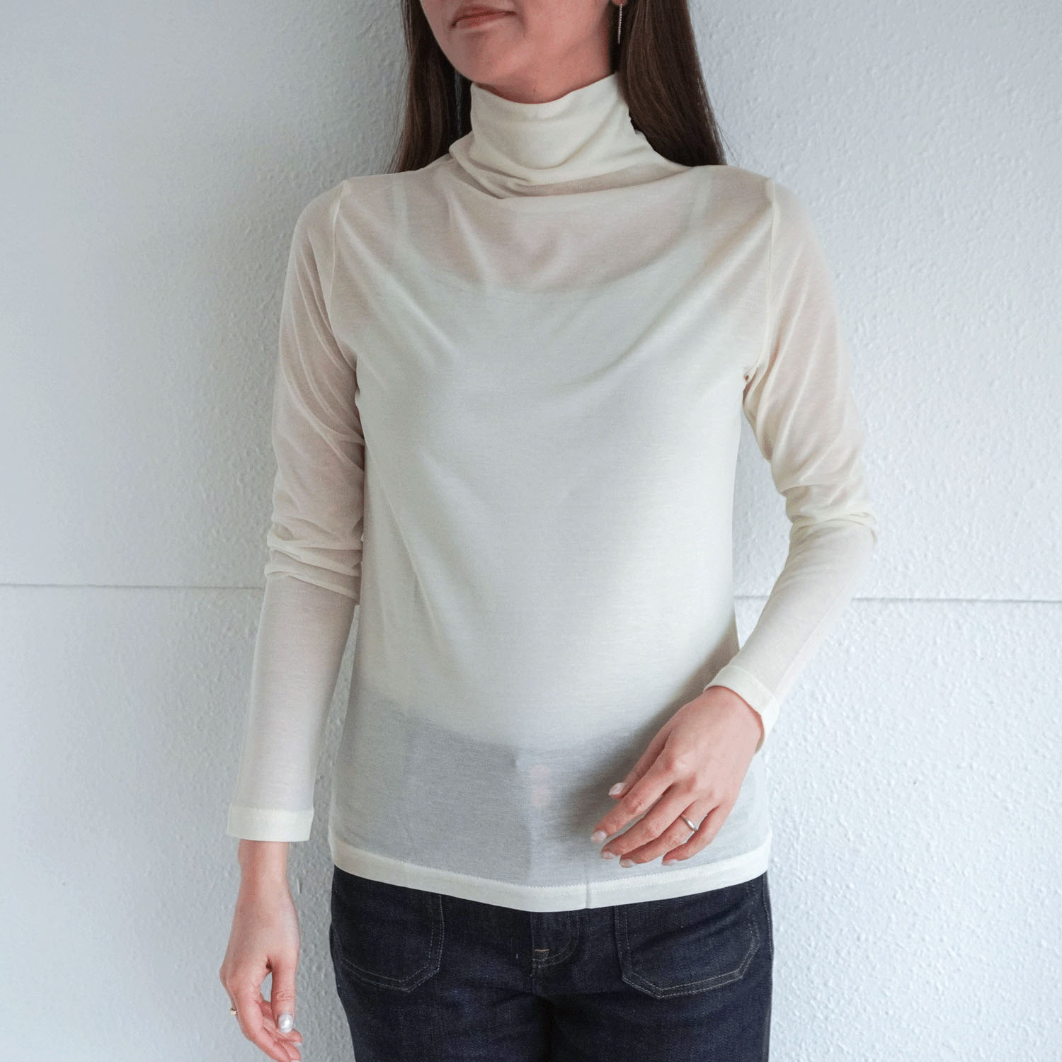 【Insta Live】スーパーソフトボトルネック長袖カットソー - 画像1