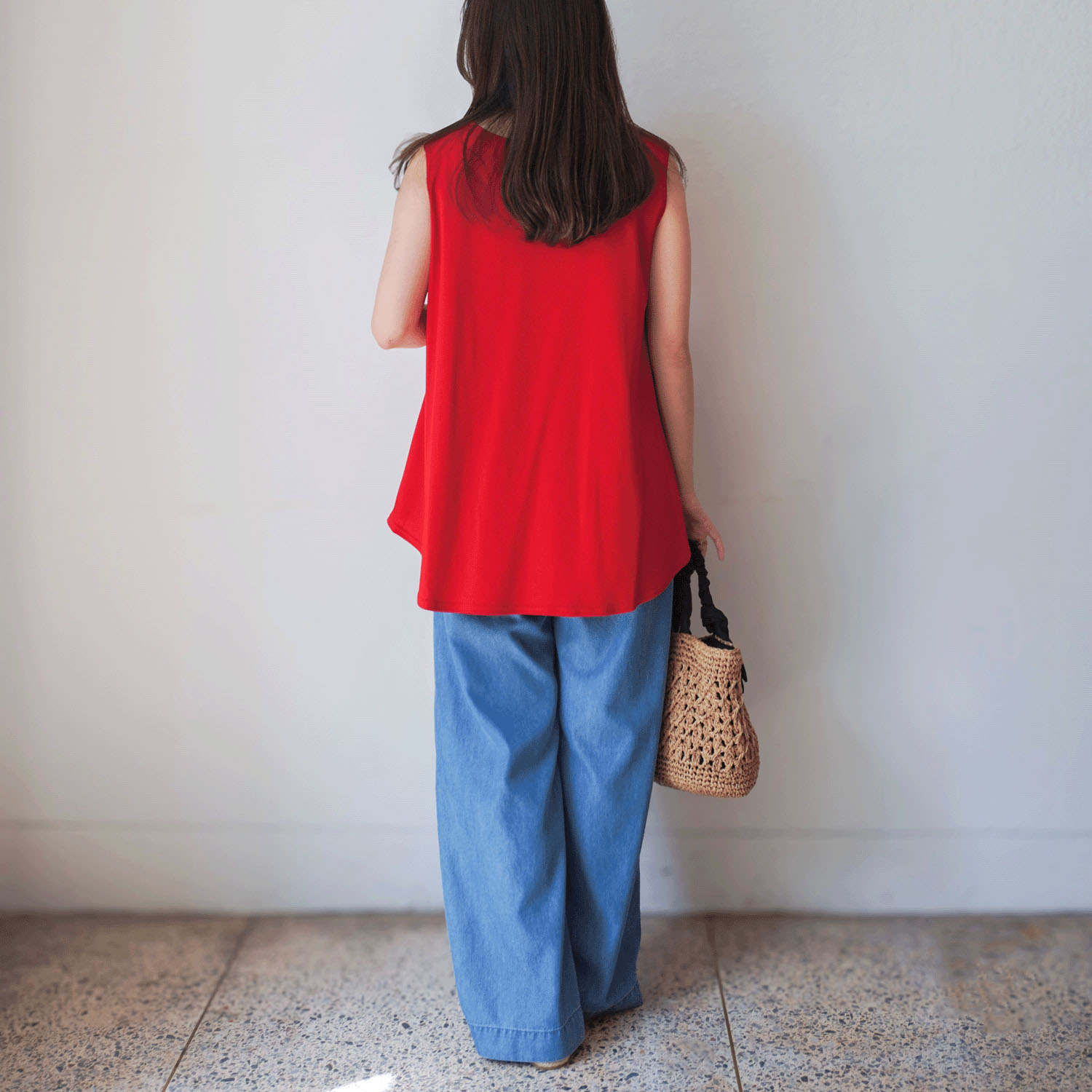 【Insta Live】ナノシアドレープノースリーブカットソー - 画像3