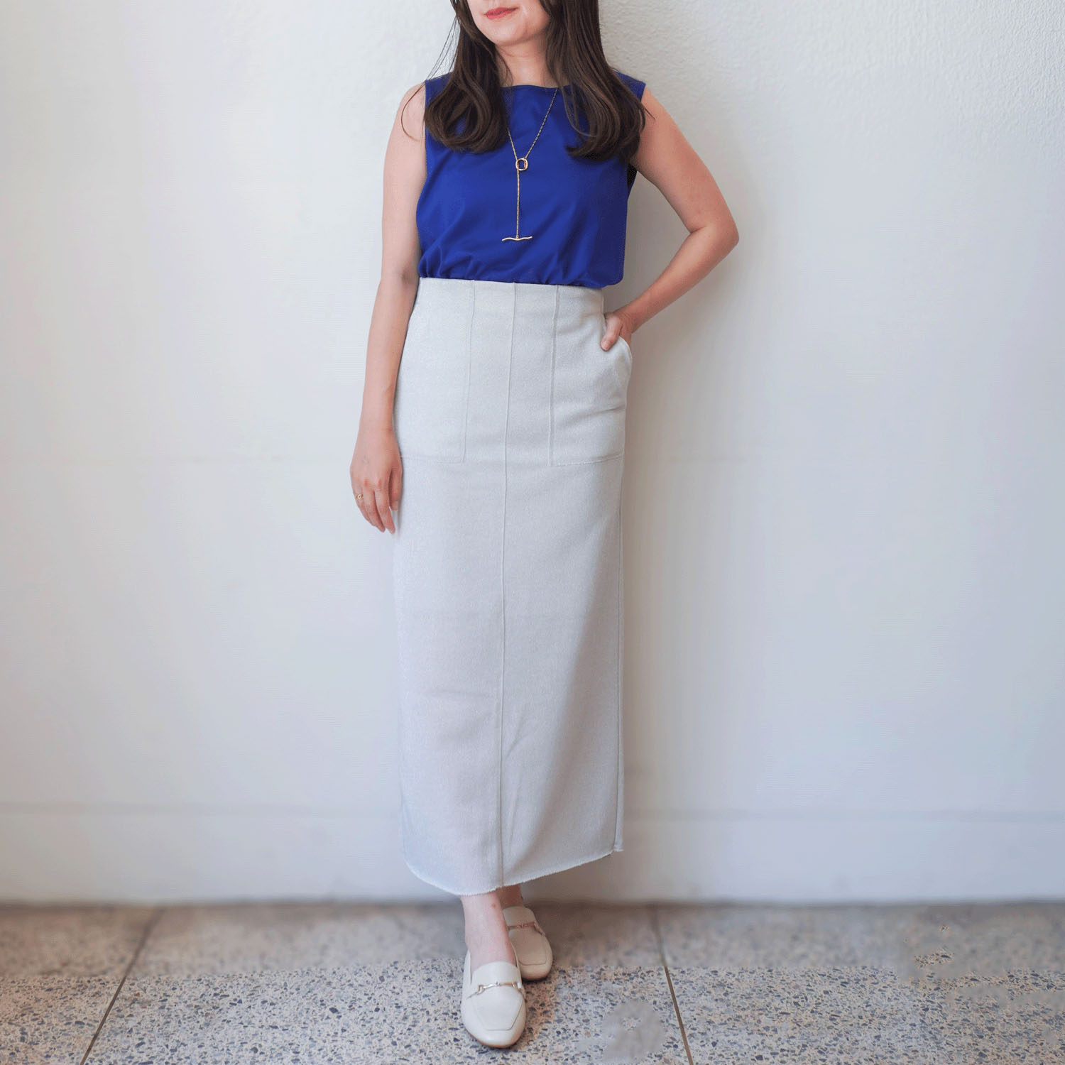 【Insta Live】ナノシアドレープノースリーブカットソー - 画像5