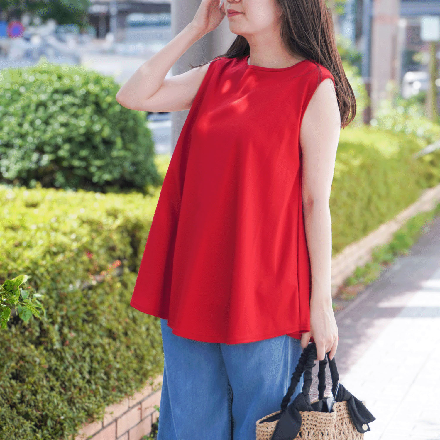 【Insta Live】ナノシアドレープノースリーブカットソー - 画像9