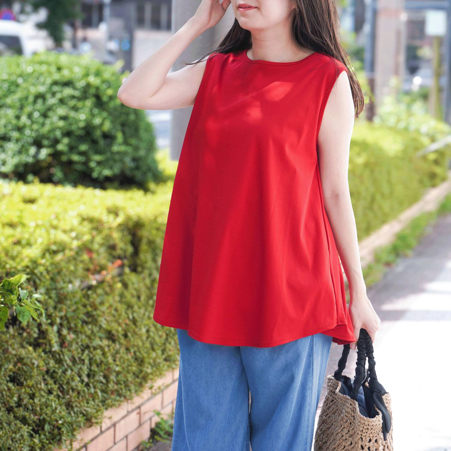 【Insta Live】ナノシアドレープノースリーブカットソー - 画像1