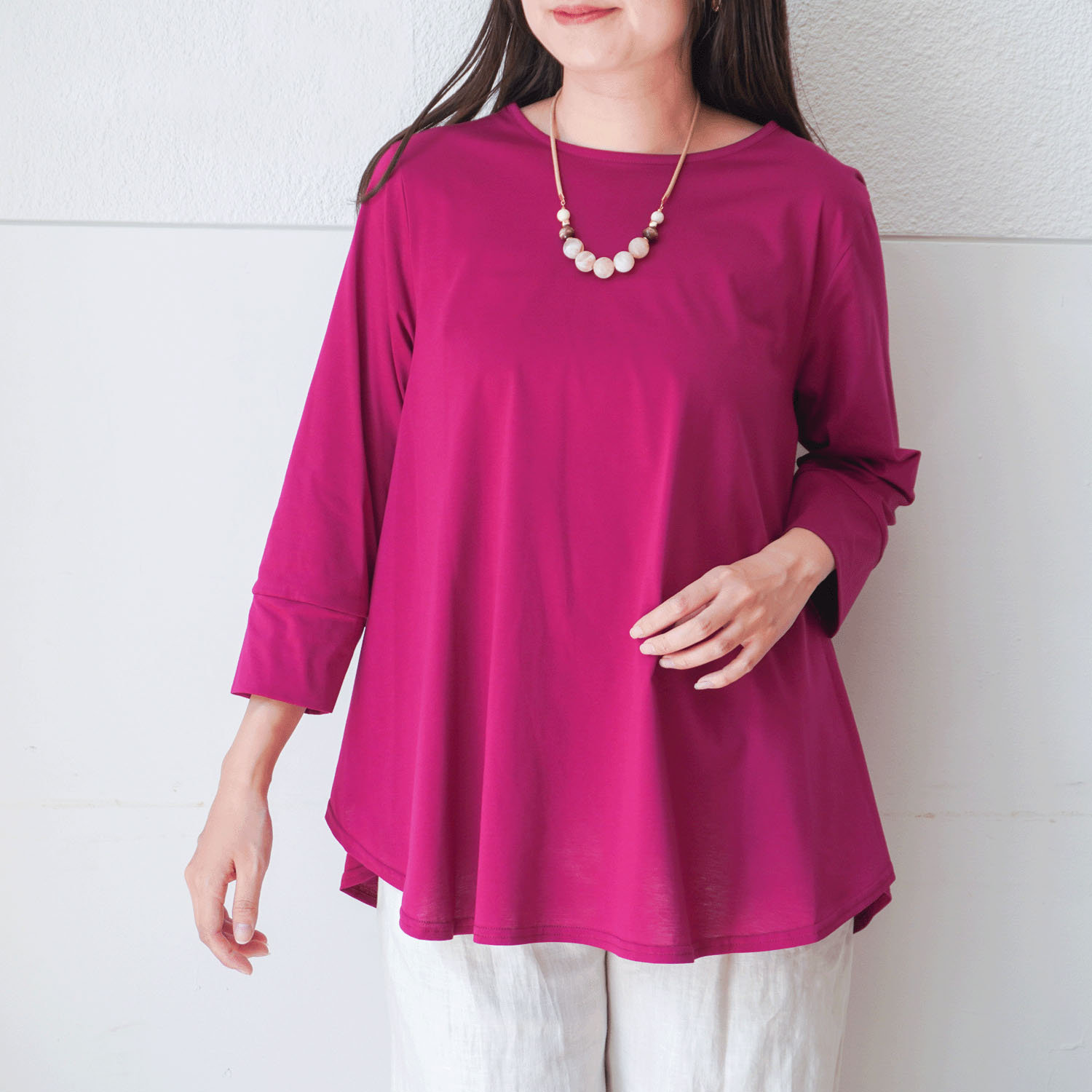 プリマシャインドレープ8分袖チュニック - 画像16