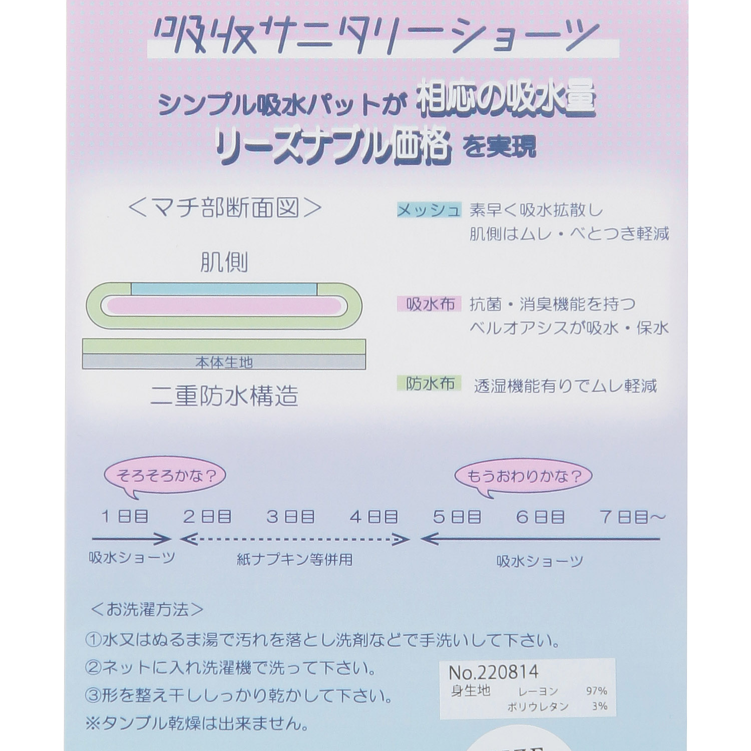 35CC吸水ボーダー3Pショーツ - 画像5