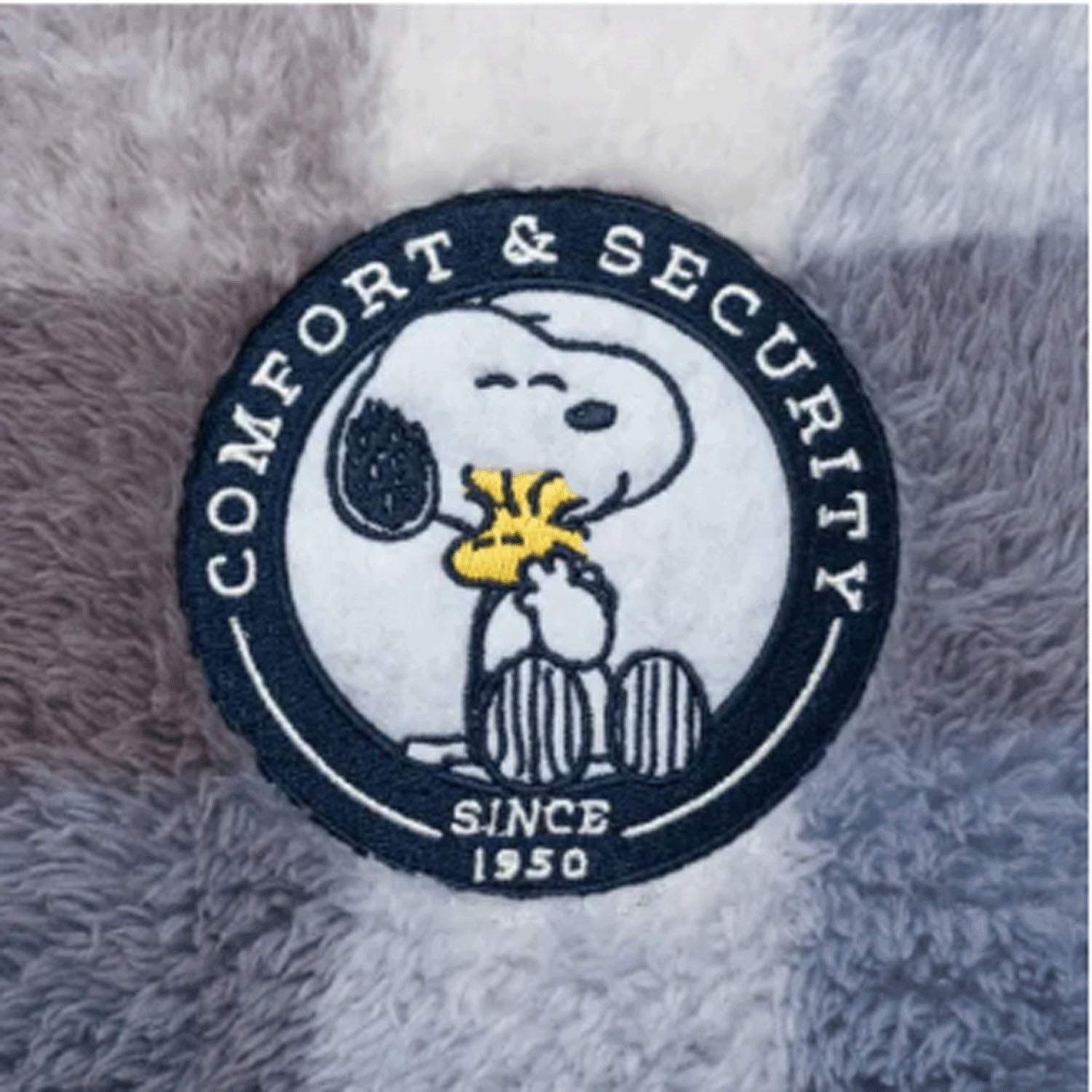 スヌーピー ふわもこ チェック柄スタンド衿ショート丈くるまろん - 画像8