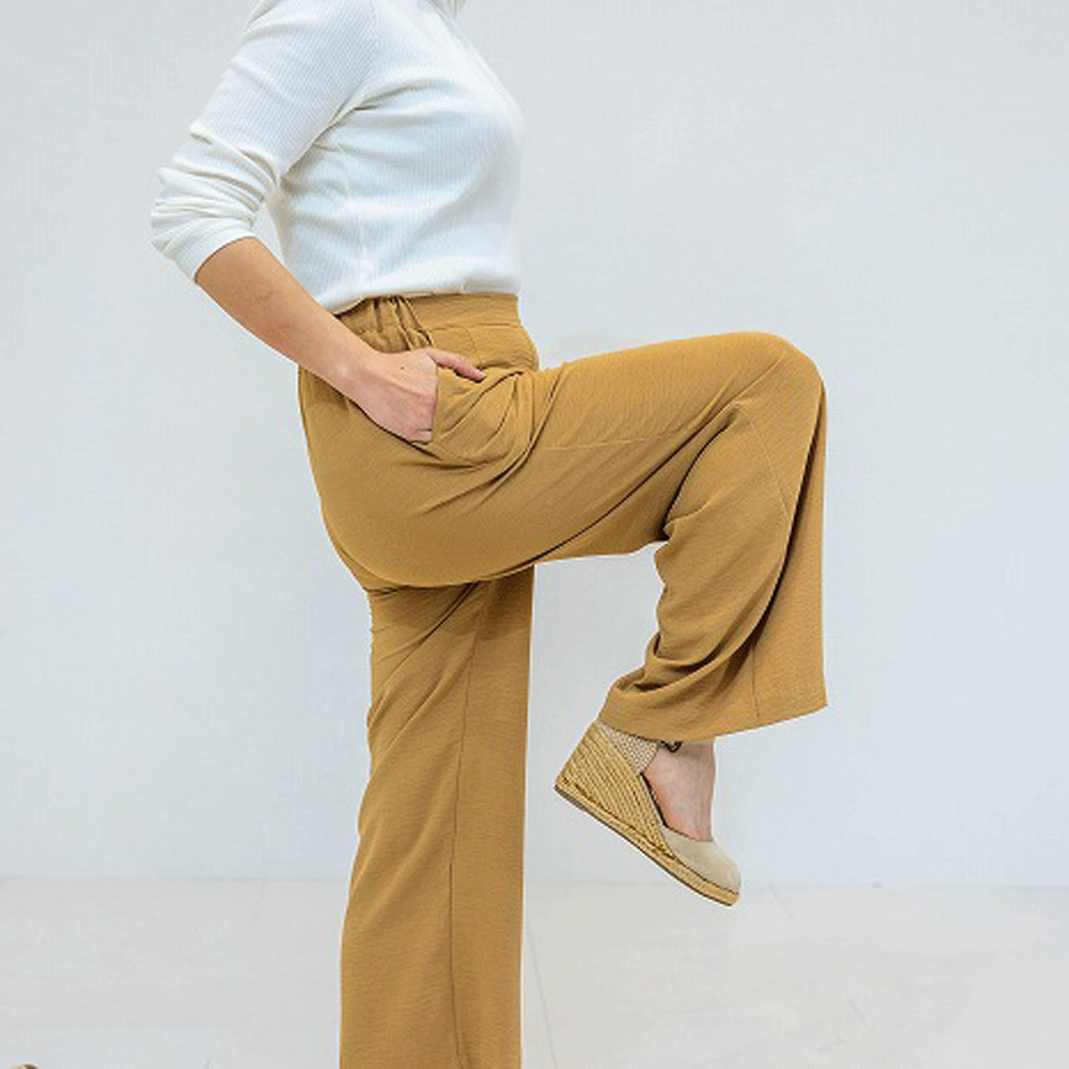 【新色追加】多機能素材セミワイドパンツ - 画像14