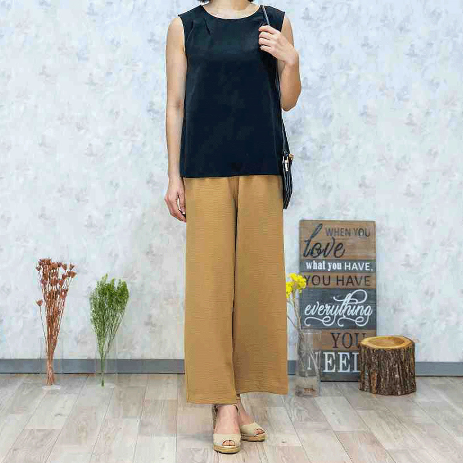 【新色追加】多機能素材セミワイドパンツ - 画像5