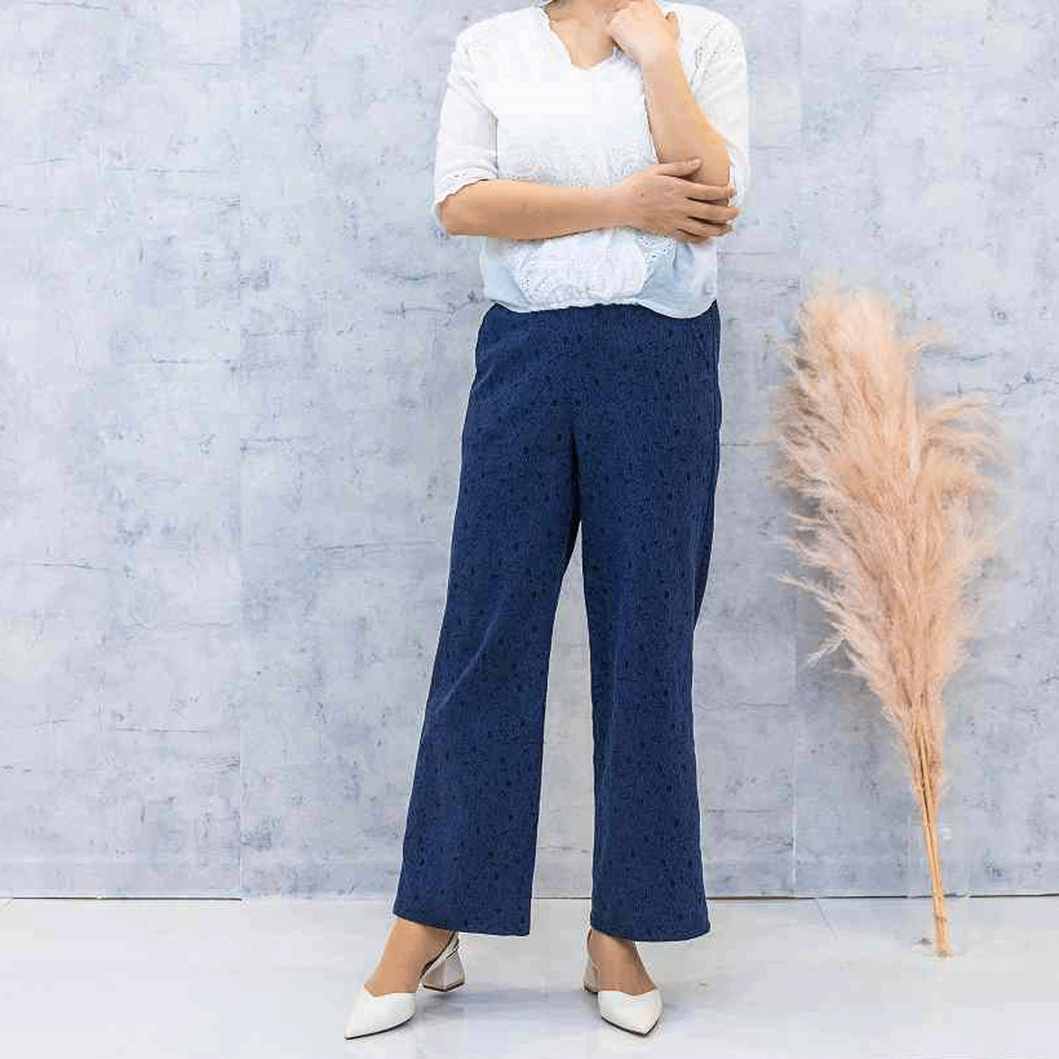 グルカワイドフラワージャガードパンツ