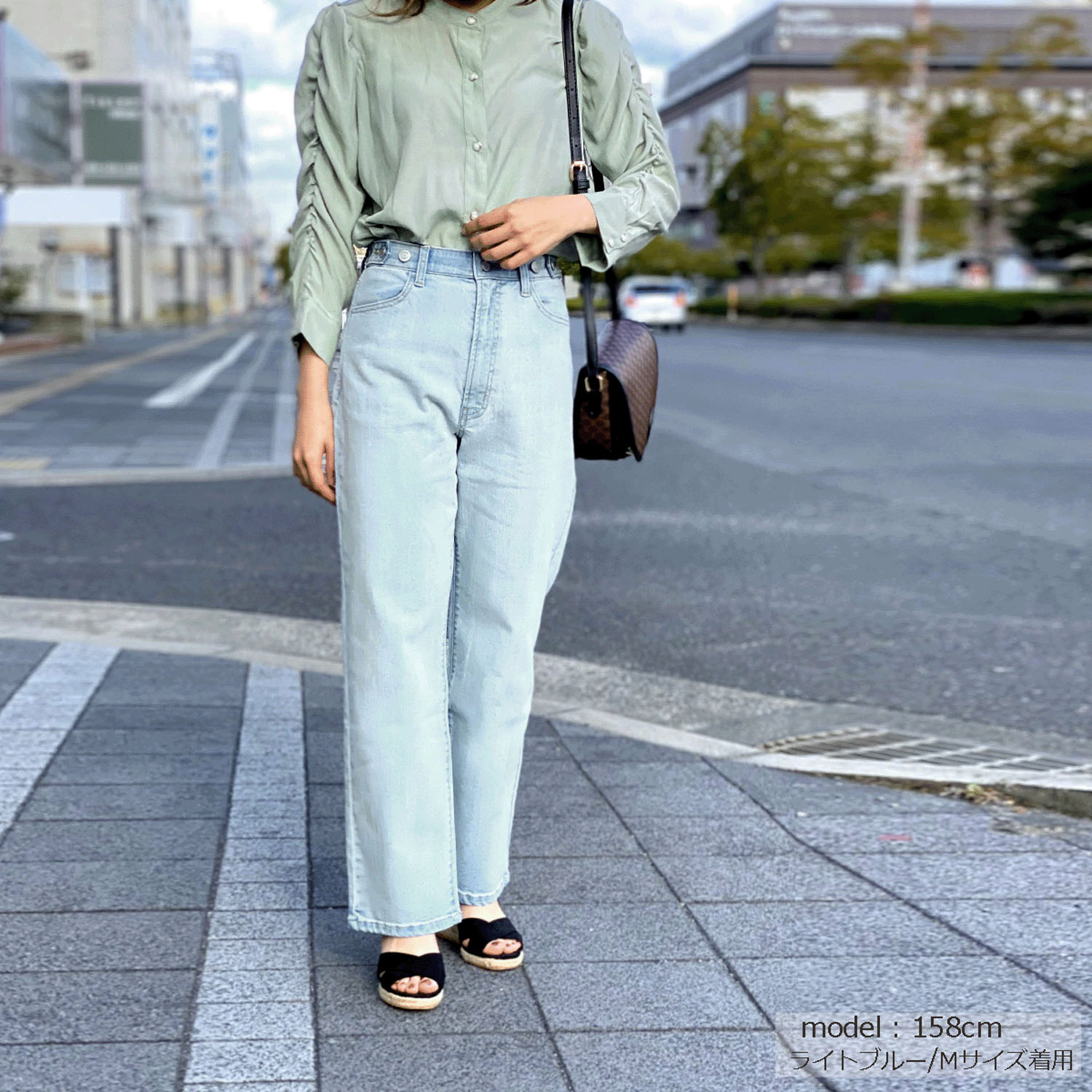 【ETONET限定 お取り寄せ】Emma リサイクルデニム釦付きストレートパンツ - 画像21