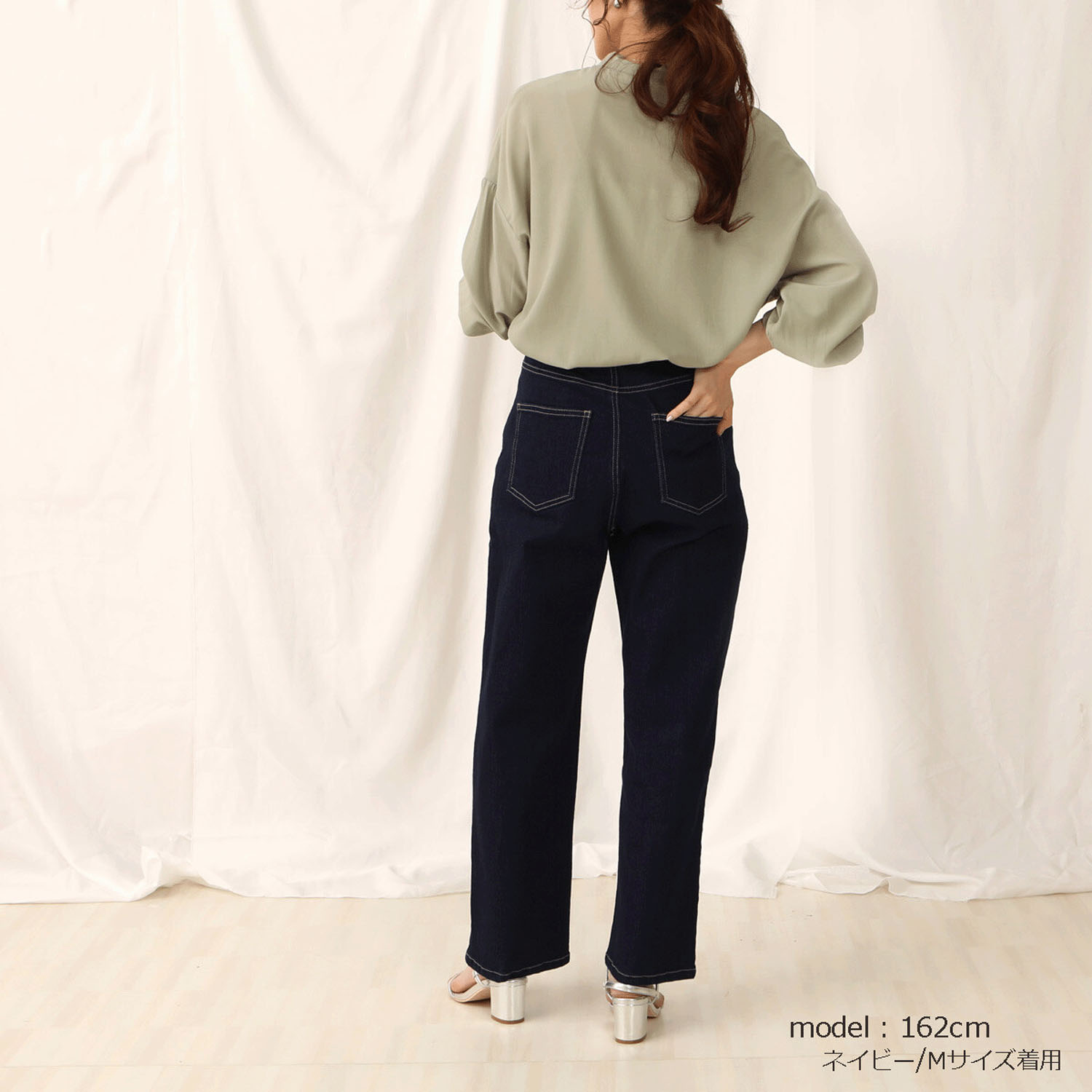 【ETONET限定 お取り寄せ】Emma リサイクルデニム釦付きストレートパンツ - 画像24