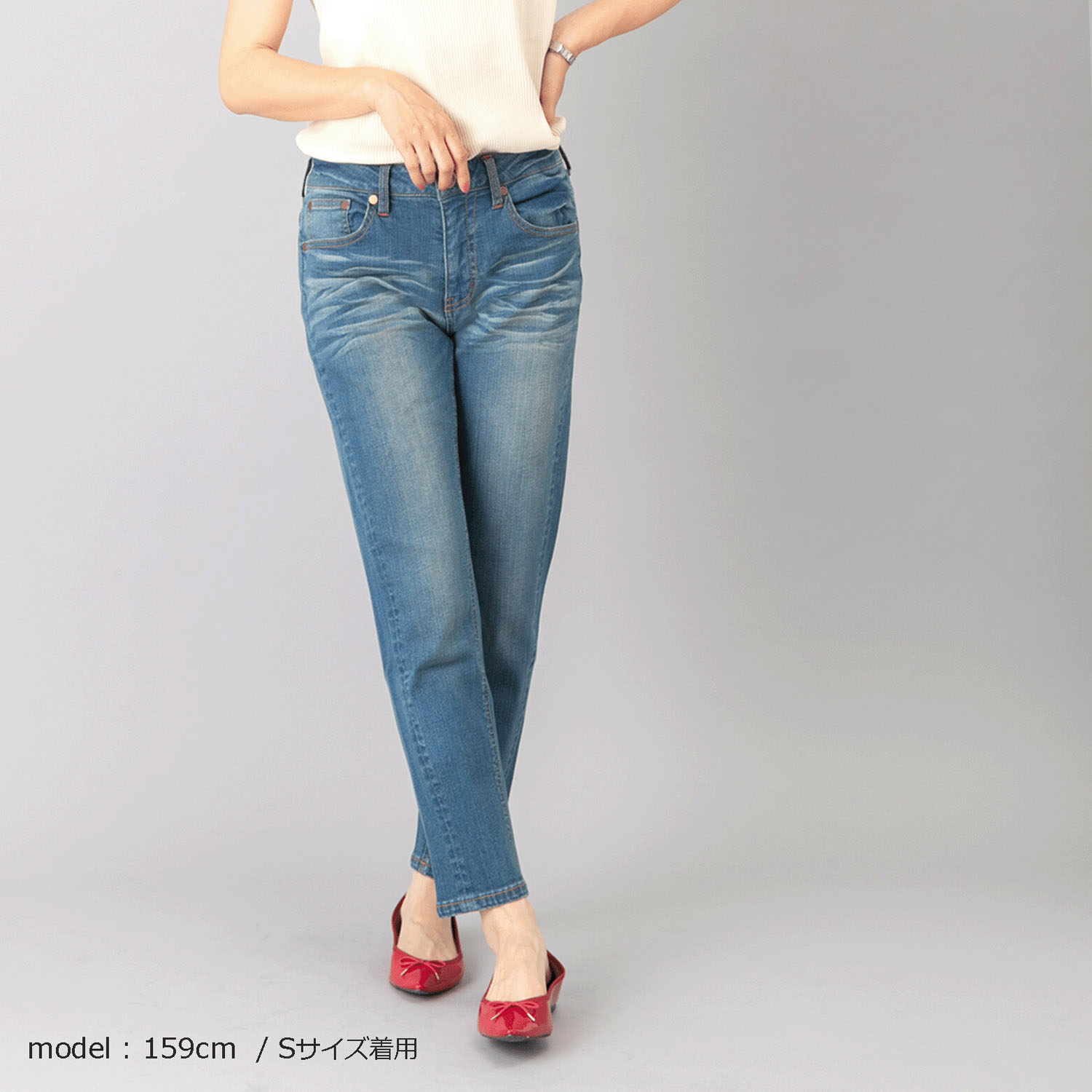 【ETONET限定 お取り寄せ】W HEART  後ろZIPボーイフレンドデニム - 画像12