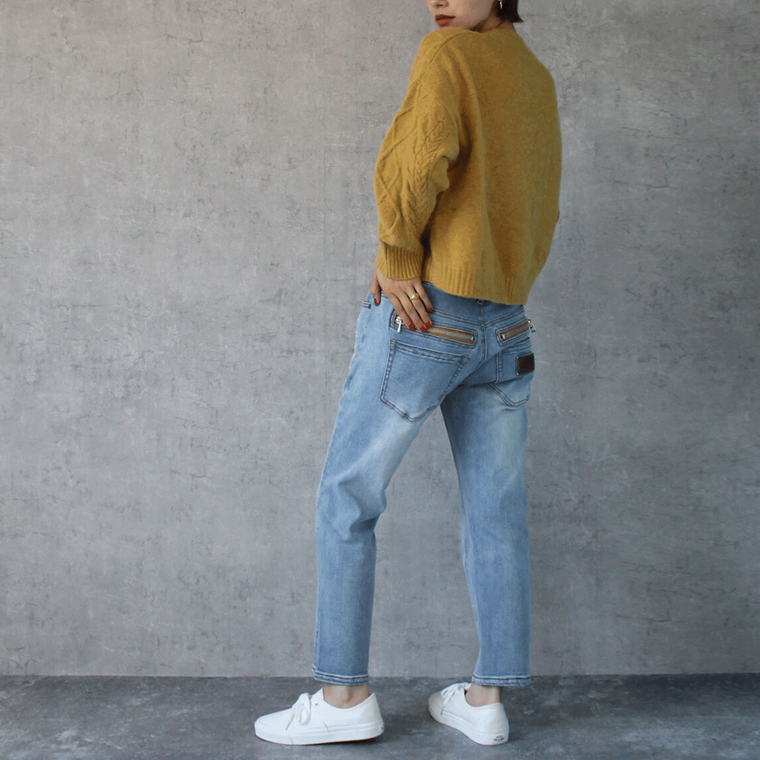 【ETONET限定 お取り寄せ】W HEART  後ろZIPボーイフレンドデニム - 画像6