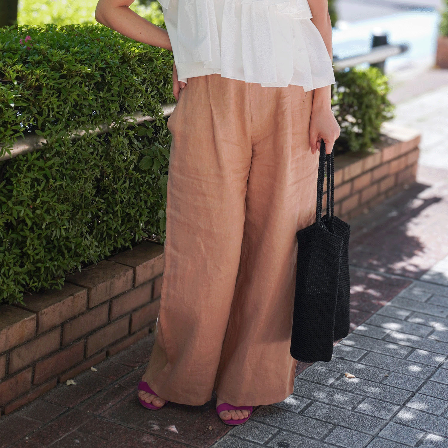 【Insta Live】JEUNE ET JOYEUX フレンチリネンワイドパンツ 65丈 - 画像1