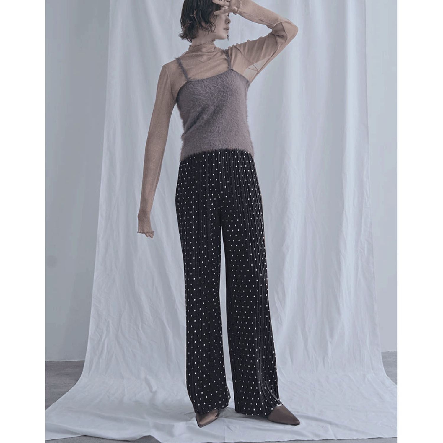 【ETONET限定お取り寄せ】カットプリーツ水玉柄パンツ - 画像11