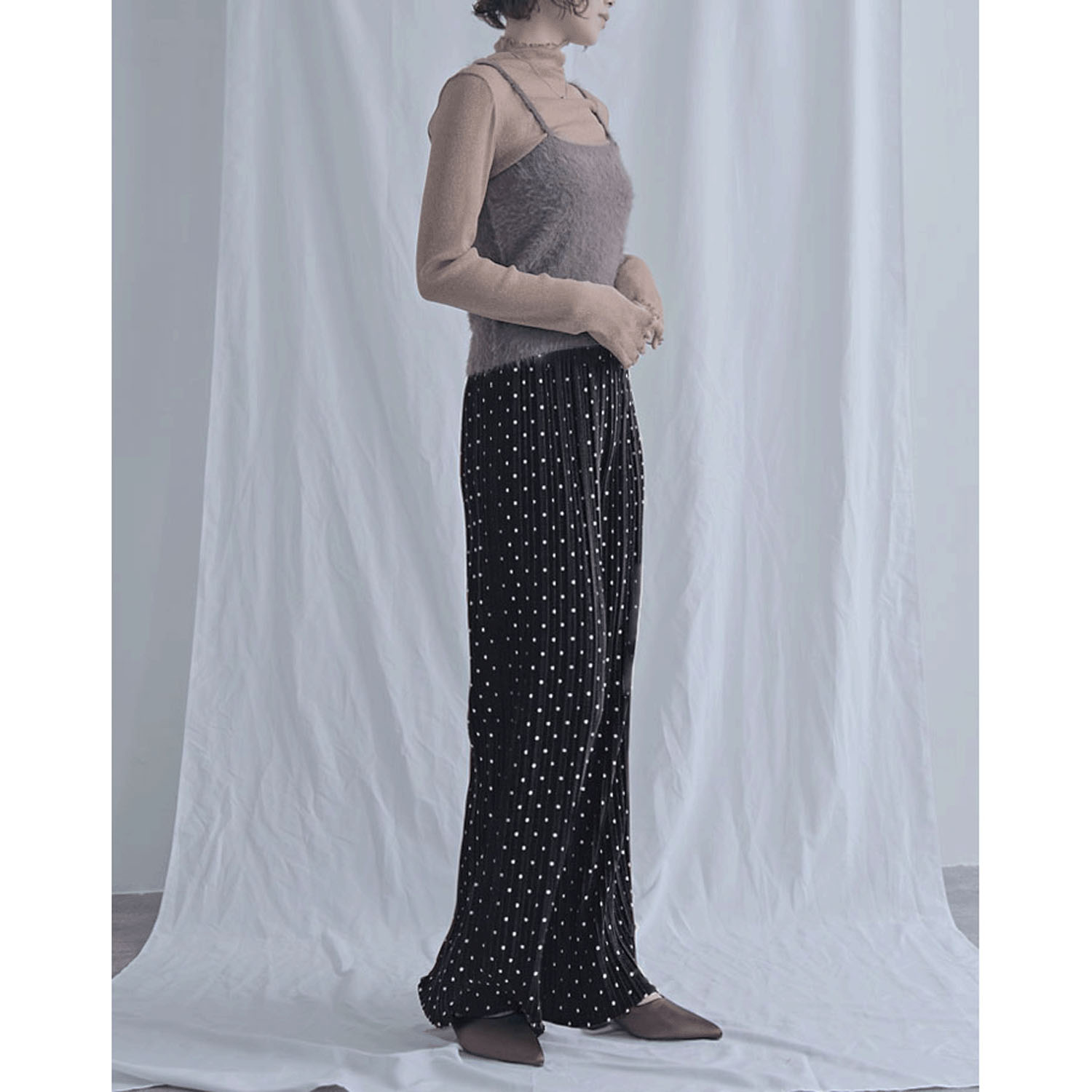 【ETONET限定お取り寄せ】カットプリーツ水玉柄パンツ - 画像12