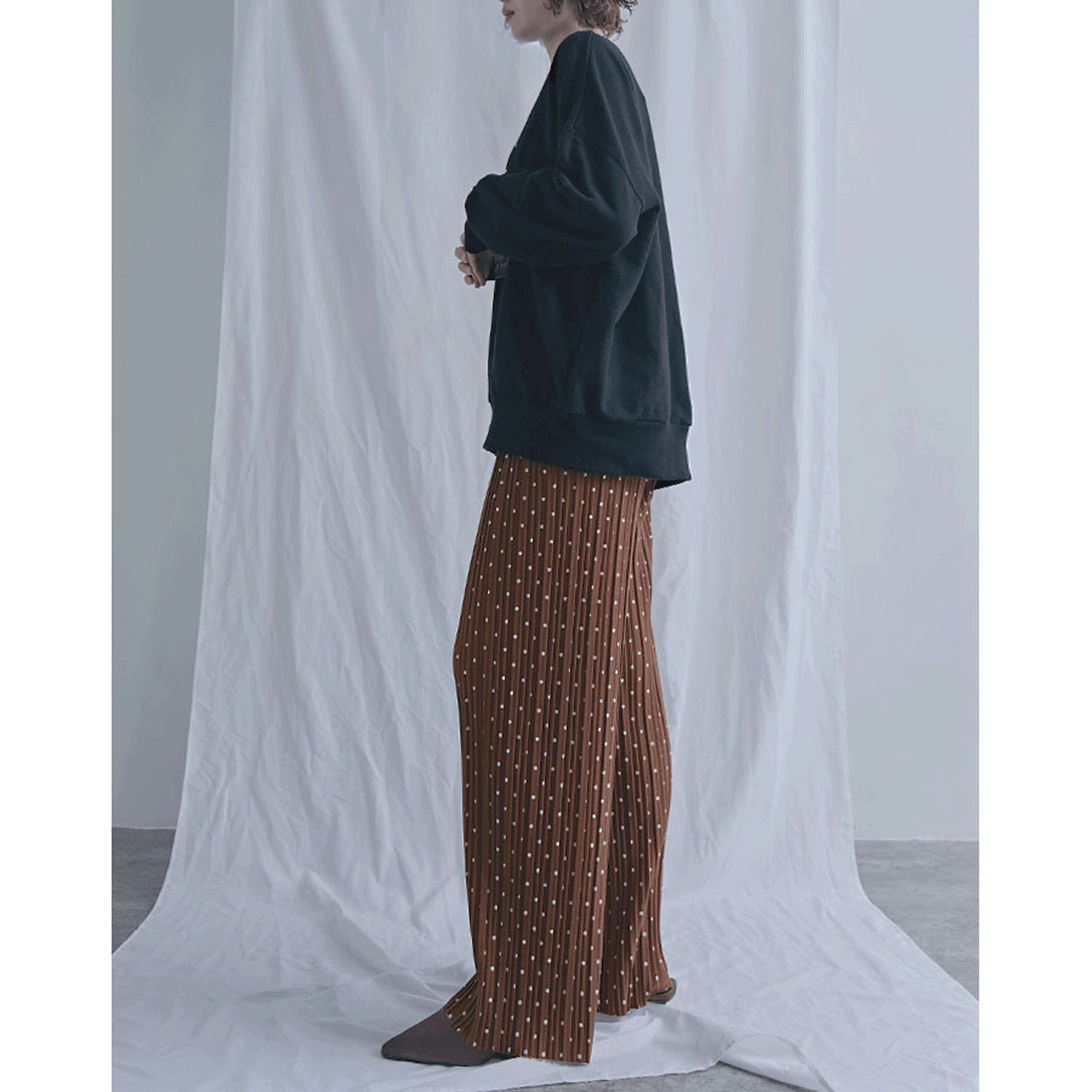 【ETONET限定お取り寄せ】カットプリーツ水玉柄パンツ - 画像23