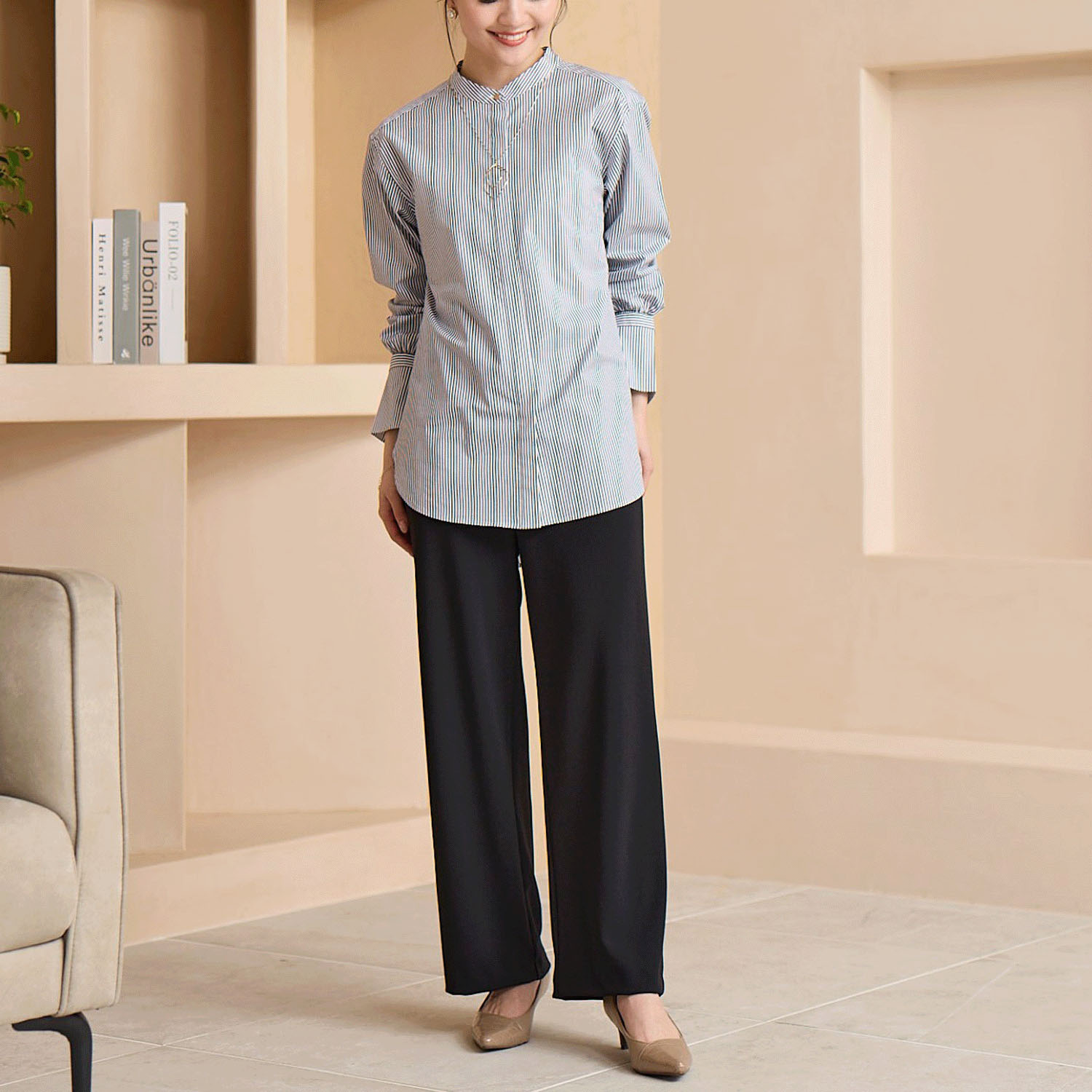 【Insta Live】TAKUMIBA ジョーゼットニット・前ポケットワイドパンツ - 画像3