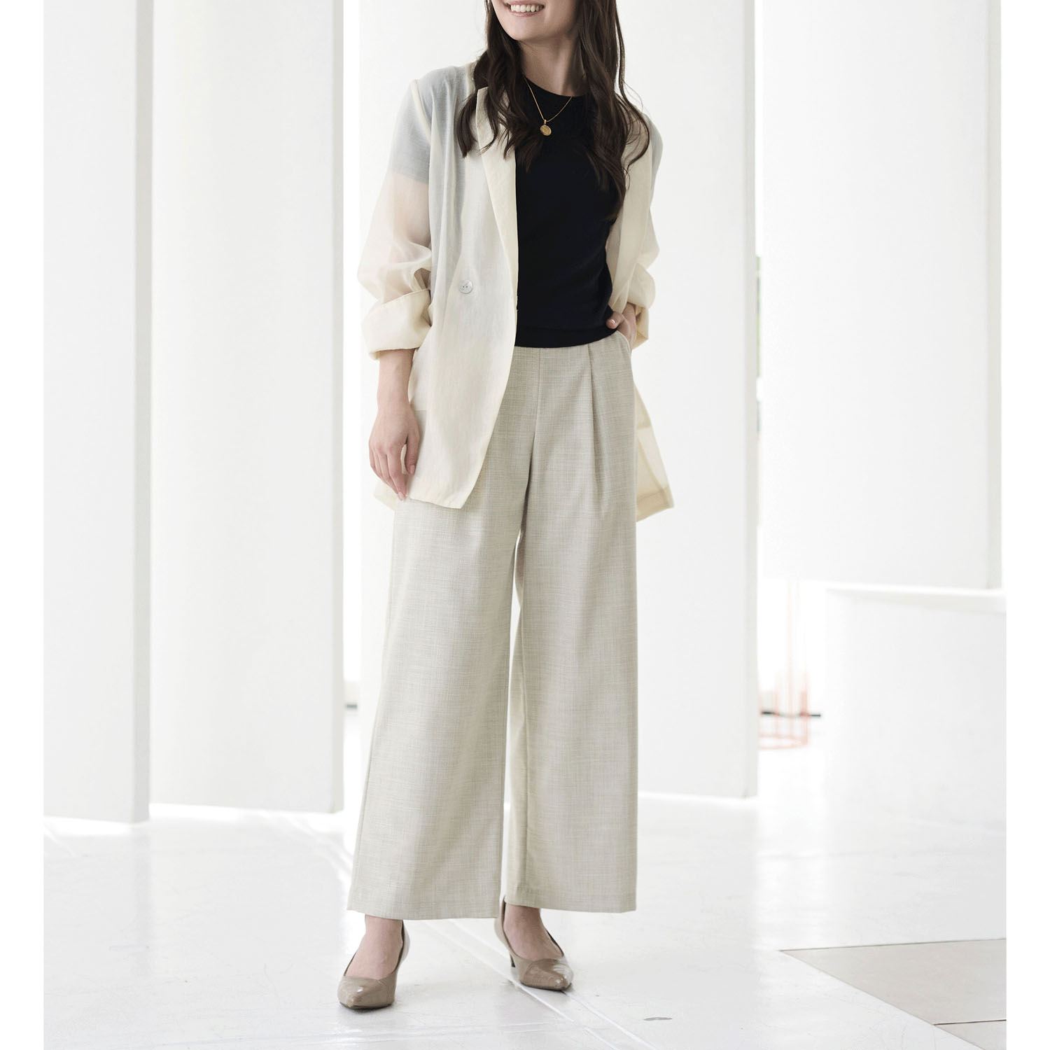 【Insta Live】reginetta TRスラブストレッチ・ポケットパイピングワイド