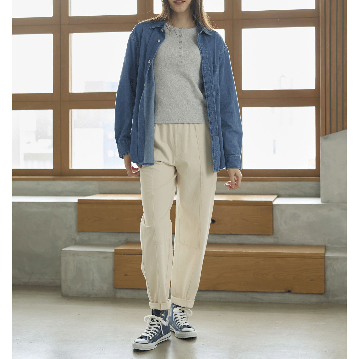 reginetta カラーデニムワイドテーパード - 画像4