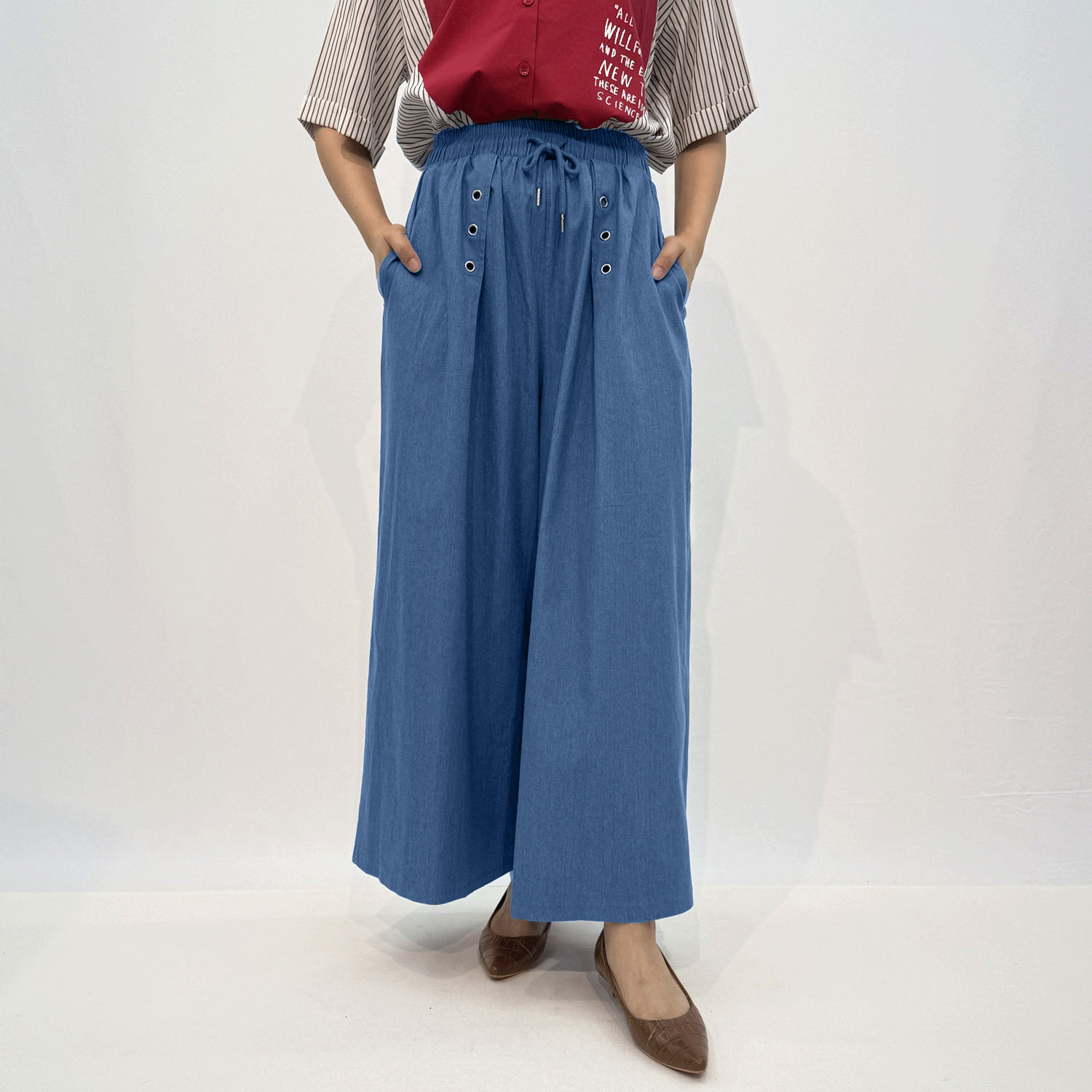 ストレッチデニムワイドマリンパンツ