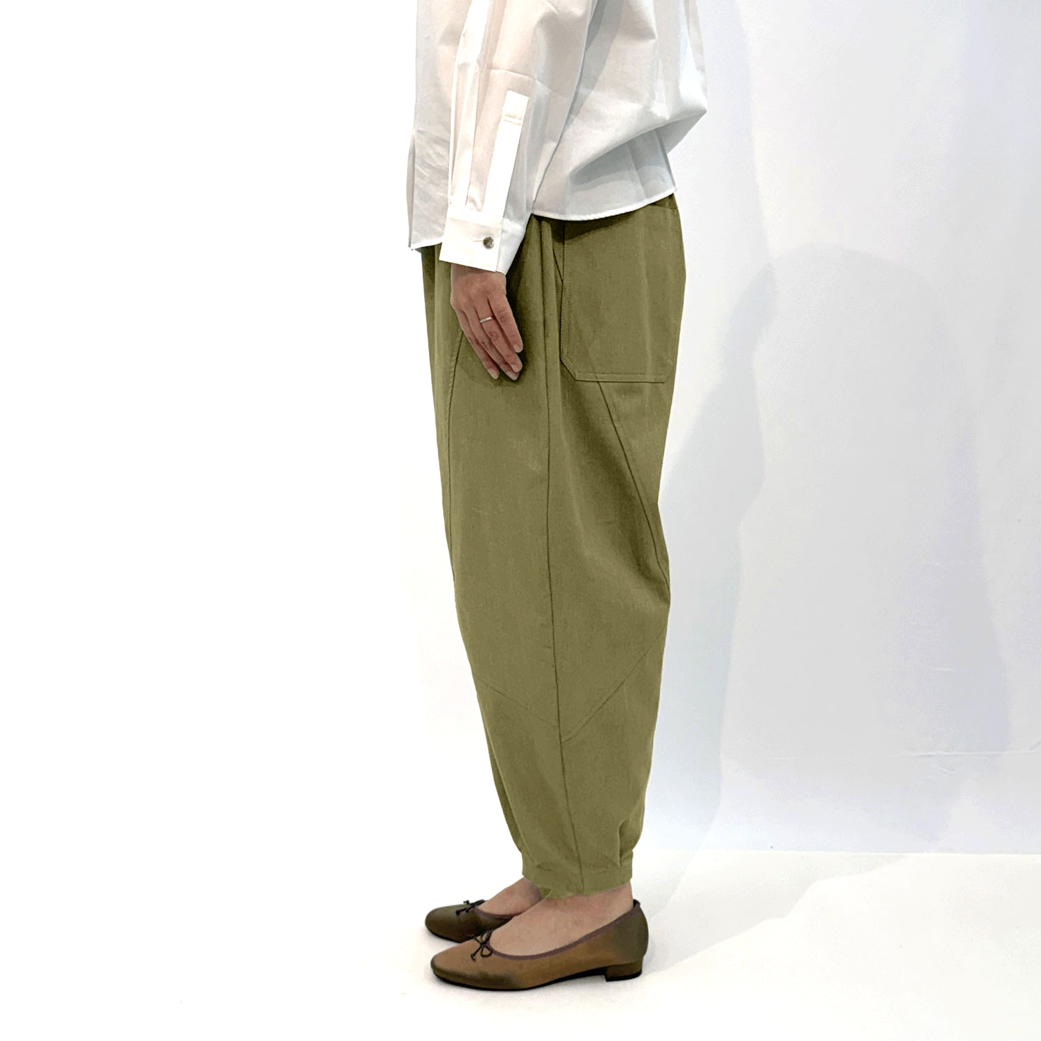 綿混クリンクルコクーンパンツ - 画像6