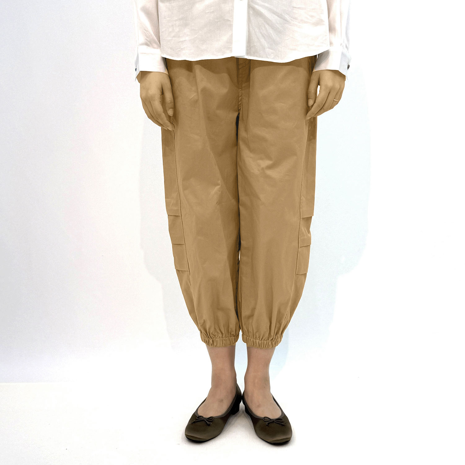 コットンポプリンサイドタックパンツ - 画像5