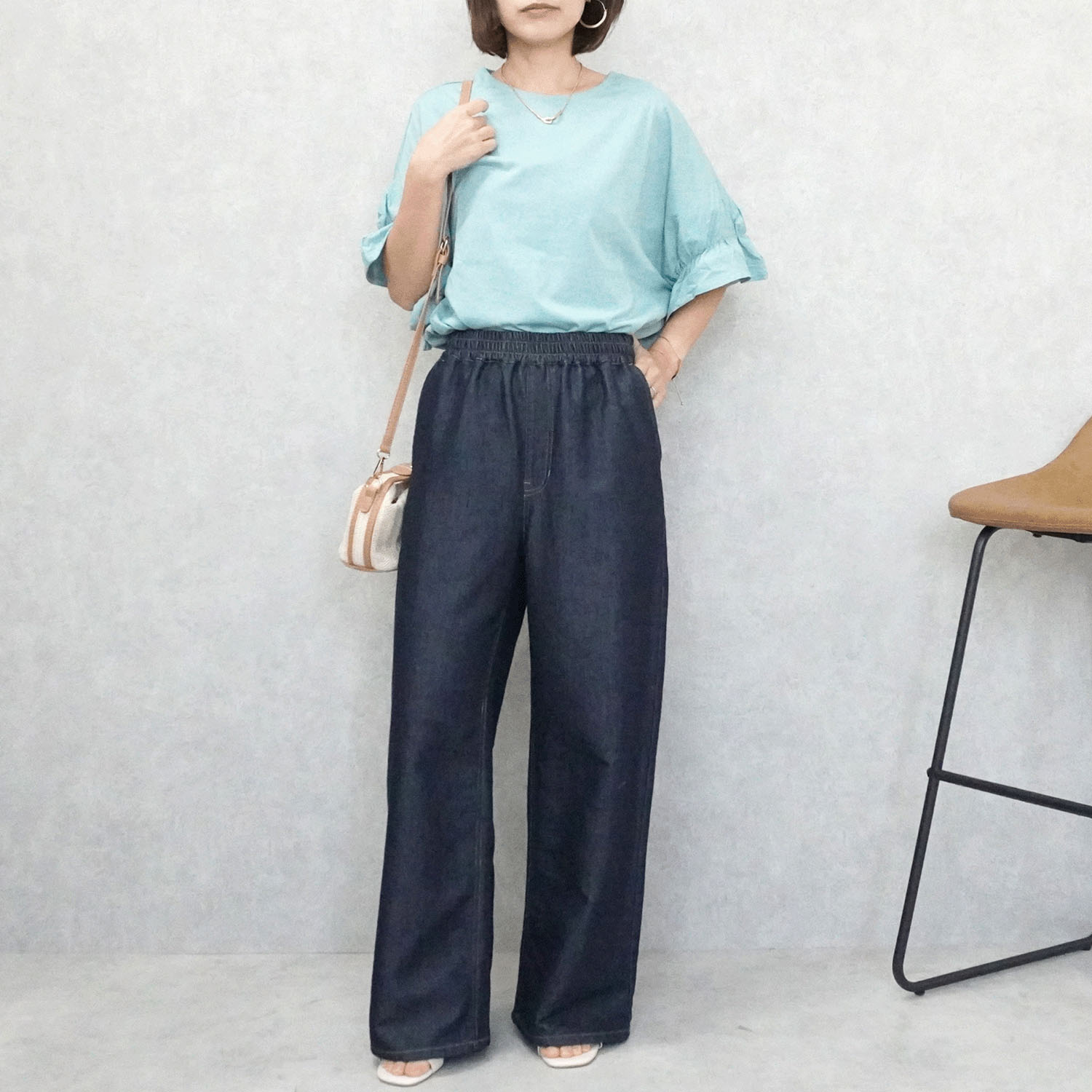 W HEART 柔らかガーゼデニムワイドパンツ - 画像14