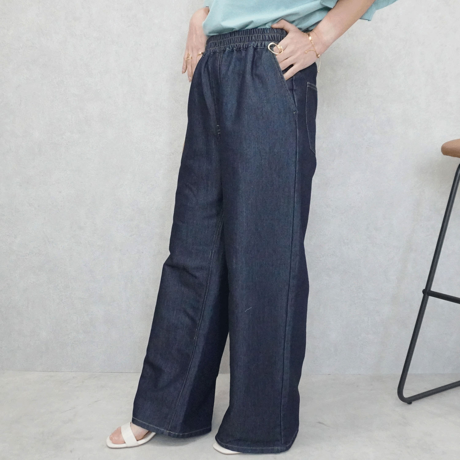 W HEART 柔らかガーゼデニムワイドパンツ - 画像18