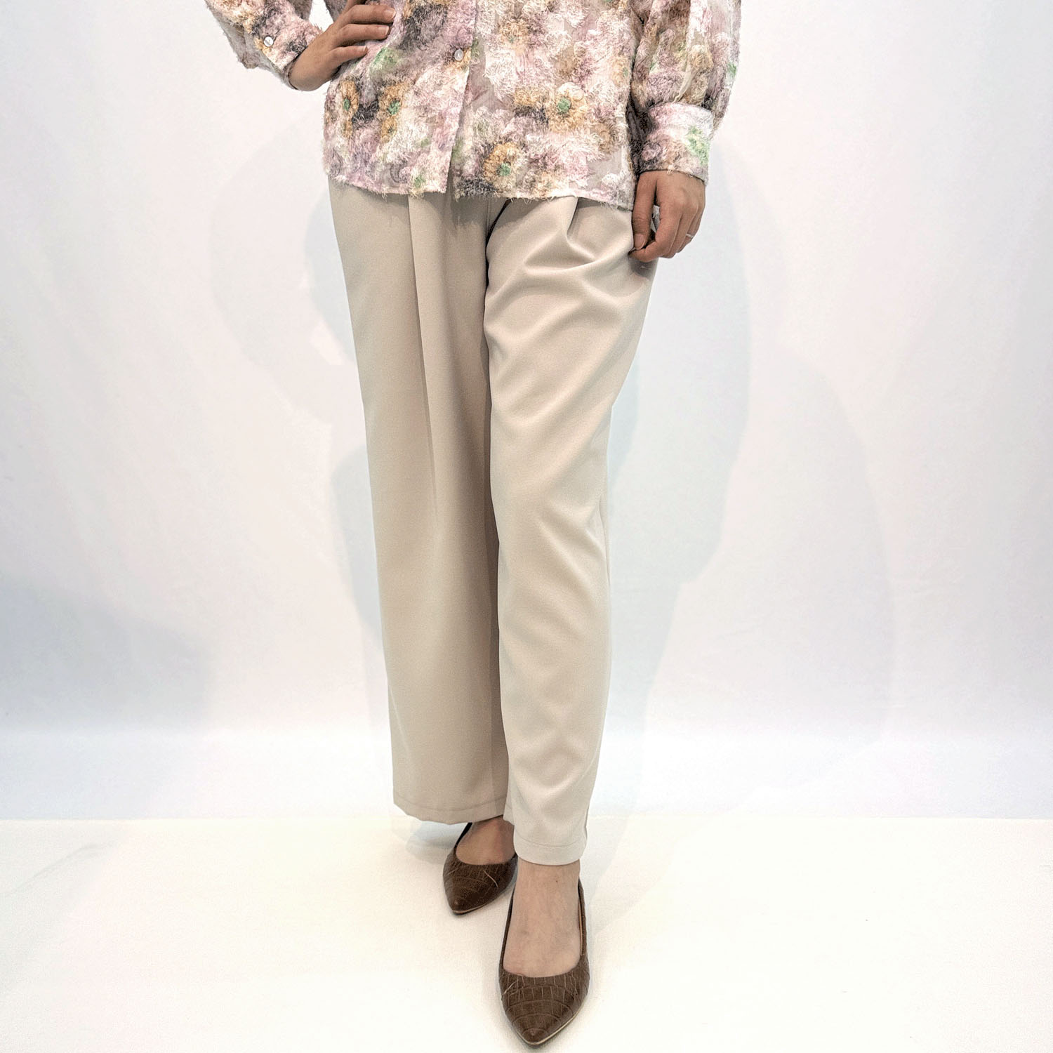 ソフトストレッチ タックワイドパンツ - 画像8