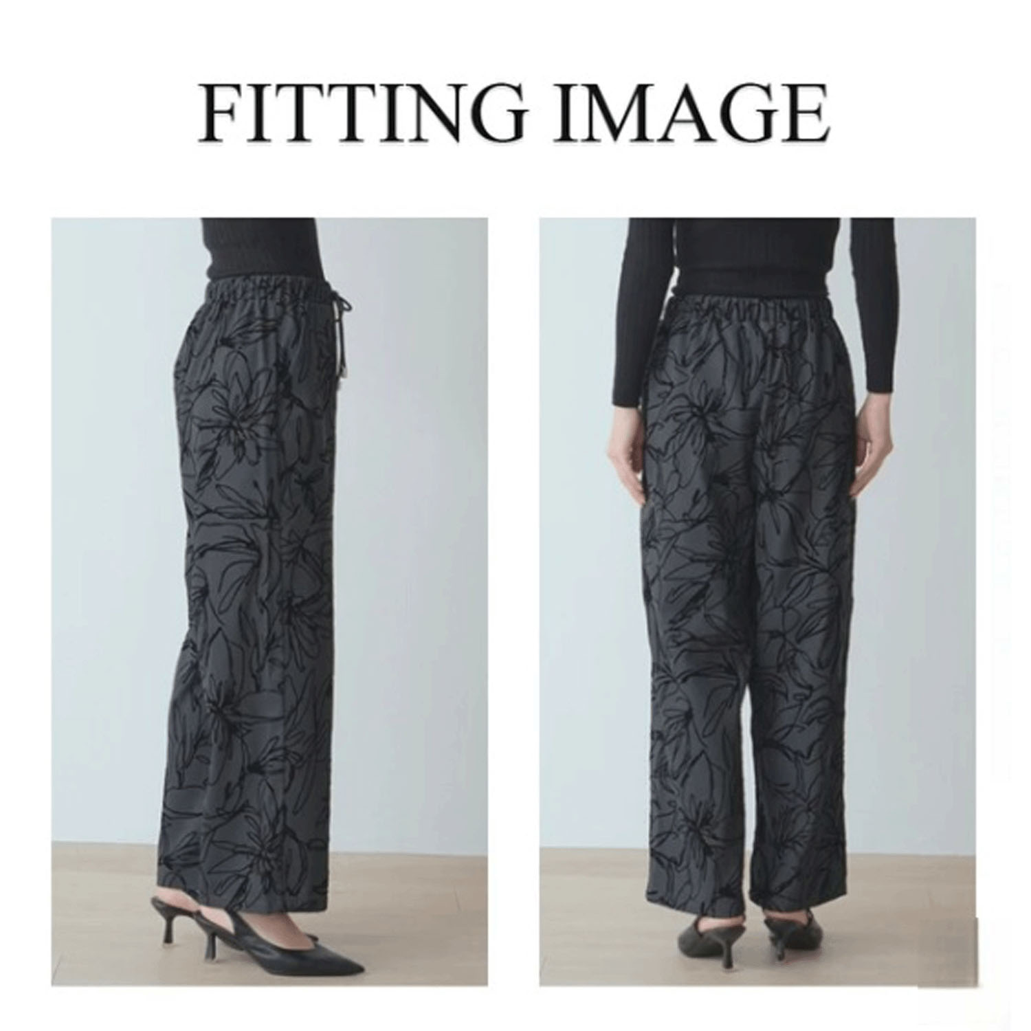 Nohea 花柄フロッキーワイドパンツ - 画像2