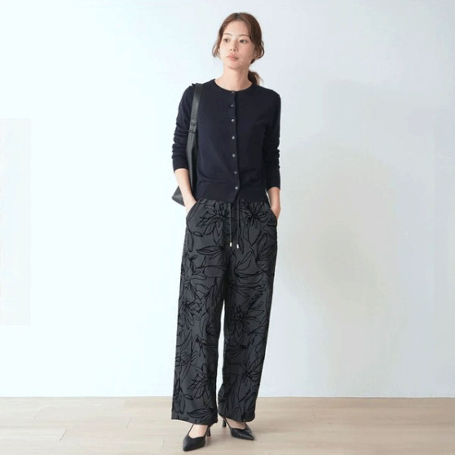 Nohea 花柄フロッキーワイドパンツ - 画像7