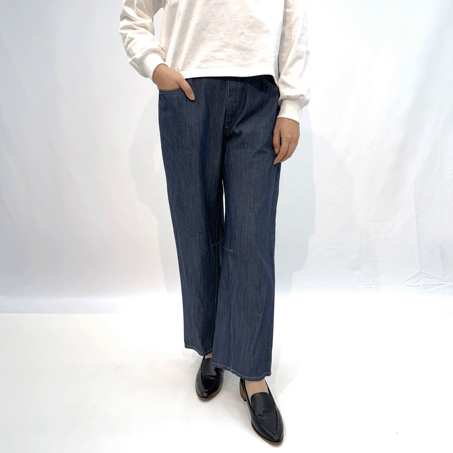 リヨセルデニムバレルパンツ