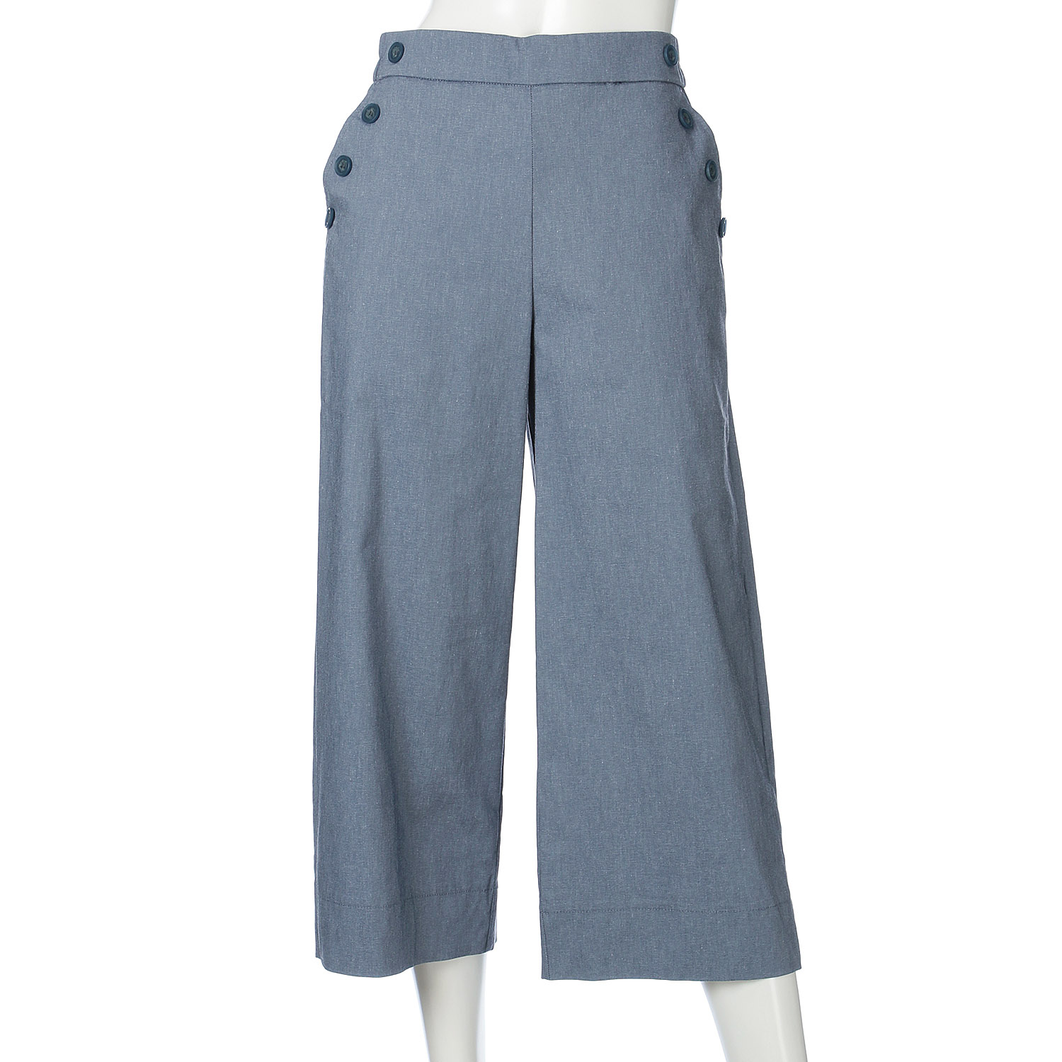 シャンブレー縦ストレッチパンツ