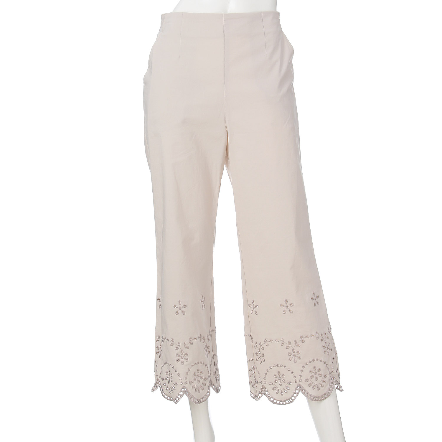 縦ストレッチ スカラップ刺繍パンツ - 画像9