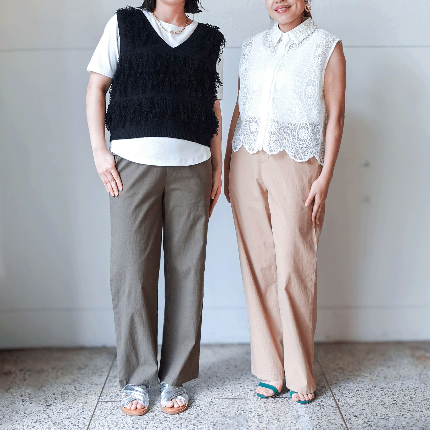 aiai リヨセル麻ストレッチ シュッと！ストレートパンツ - 画像1