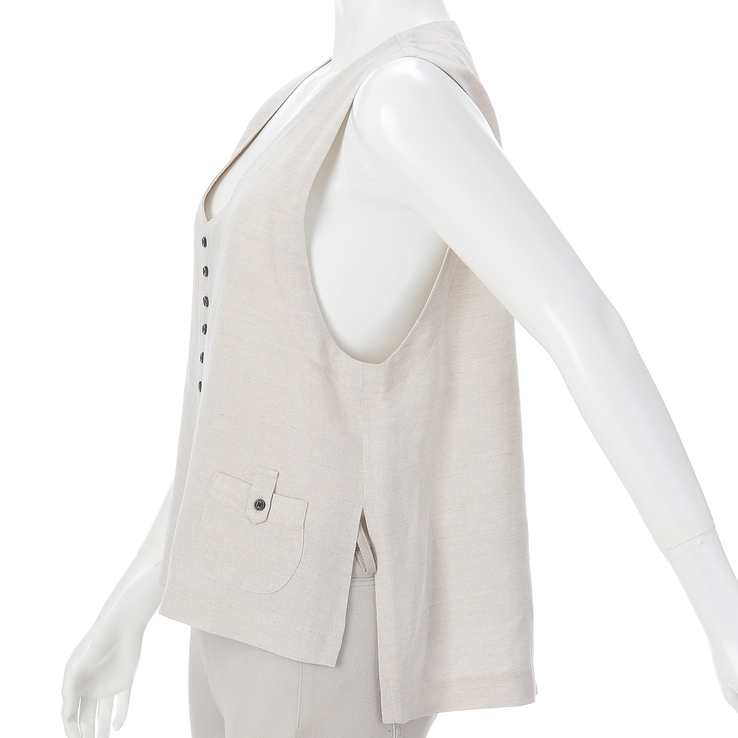 【InstaLive】aiai 麻レーヨン シードポケットベスト - 画像4