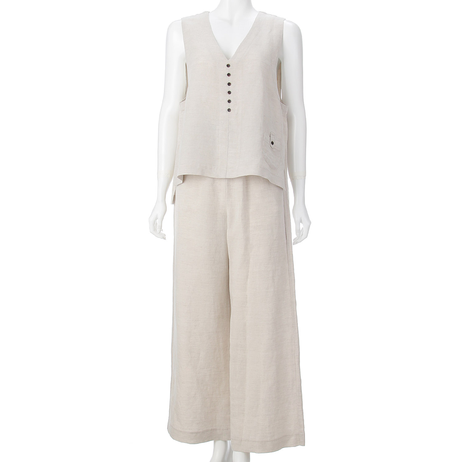 【InstaLive】aiai 麻レーヨン シードポケットベスト - 画像7