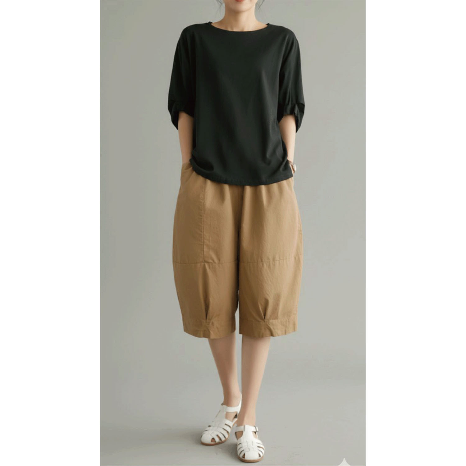 aiai リヨセル麻ストレッチ コクーンキュロット - 画像6