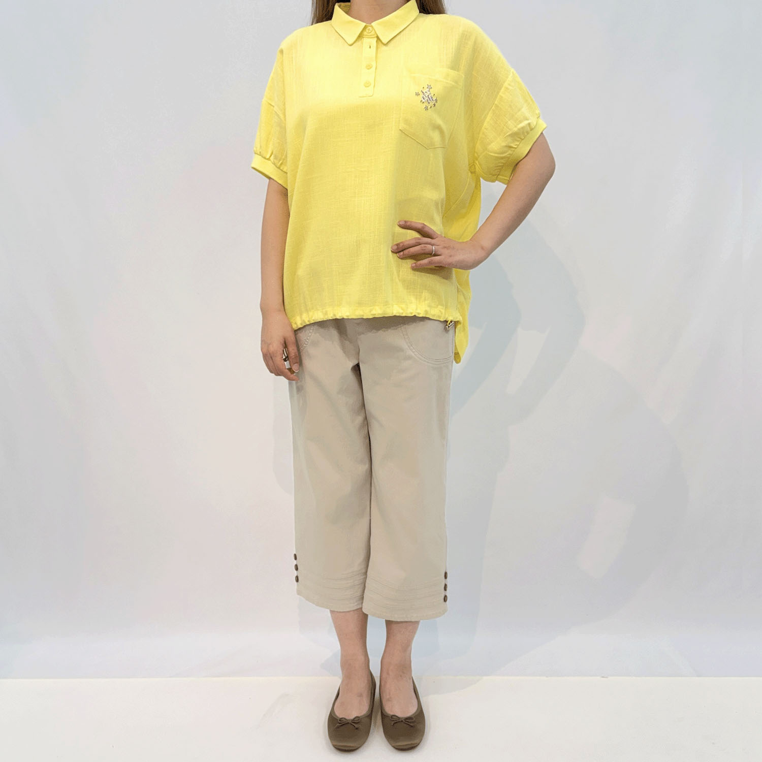 aiai T／Cスラブツイル シュッと！クロップドストレート - 画像6