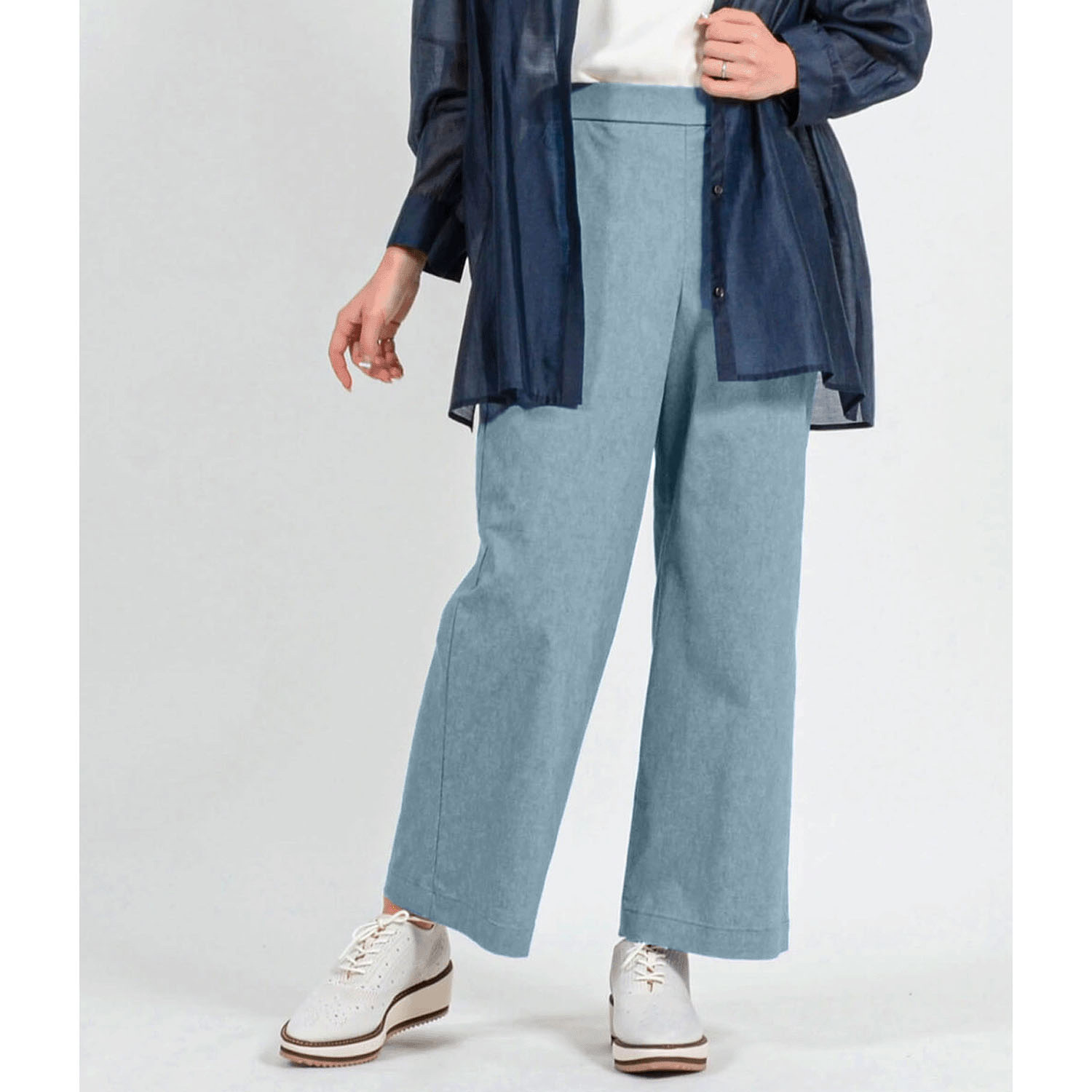 C／Nシャンブレー ストレッチマリンワイドパンツ - 画像10