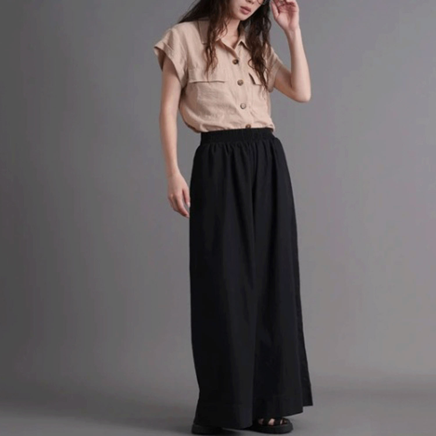 スラブデニムロングガウチョ - 画像11