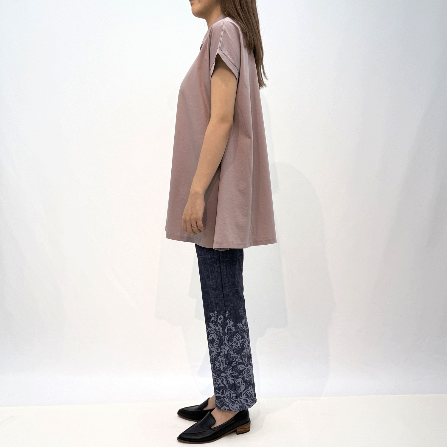 メッシュハイテンション 京プリントデニム花柄パンツ - 画像2