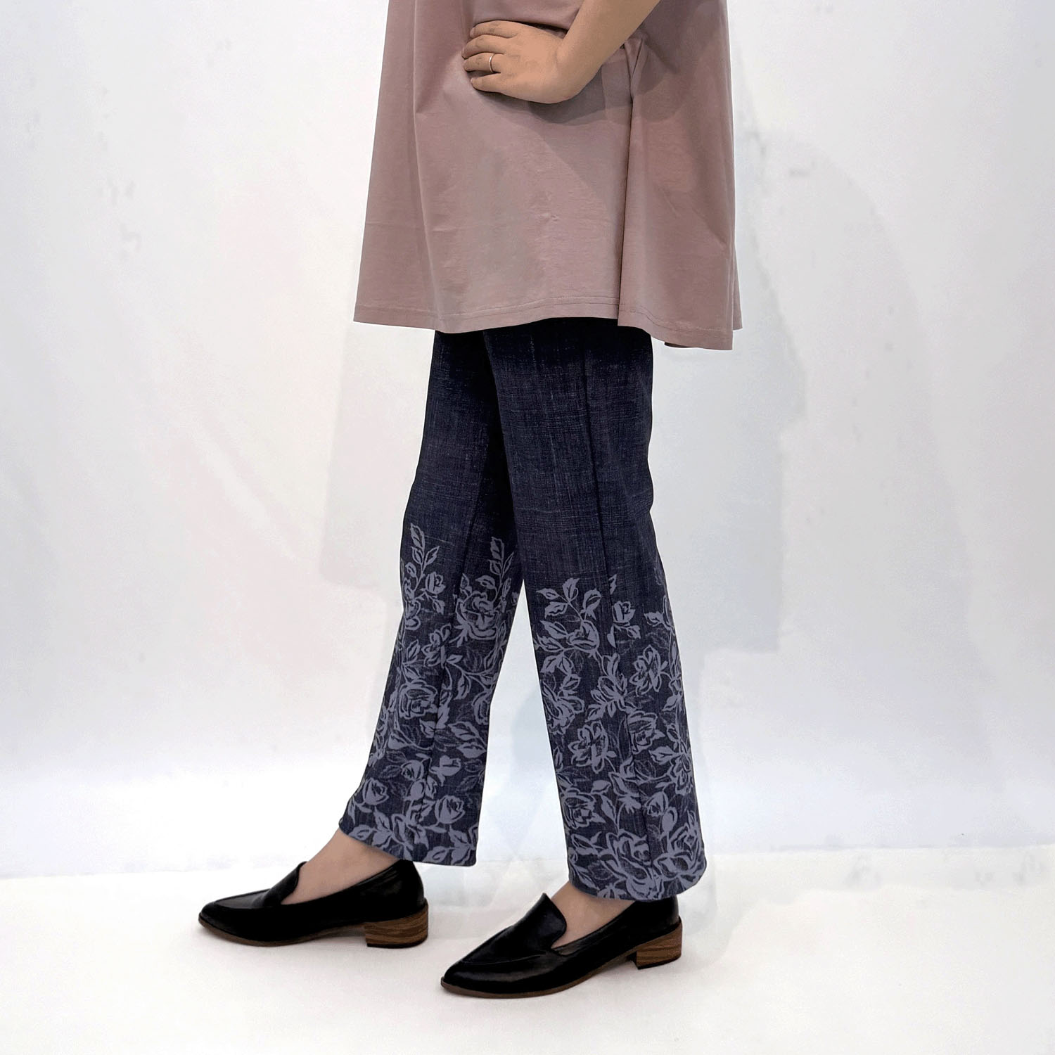 メッシュハイテンション 京プリントデニム花柄パンツ - 画像9