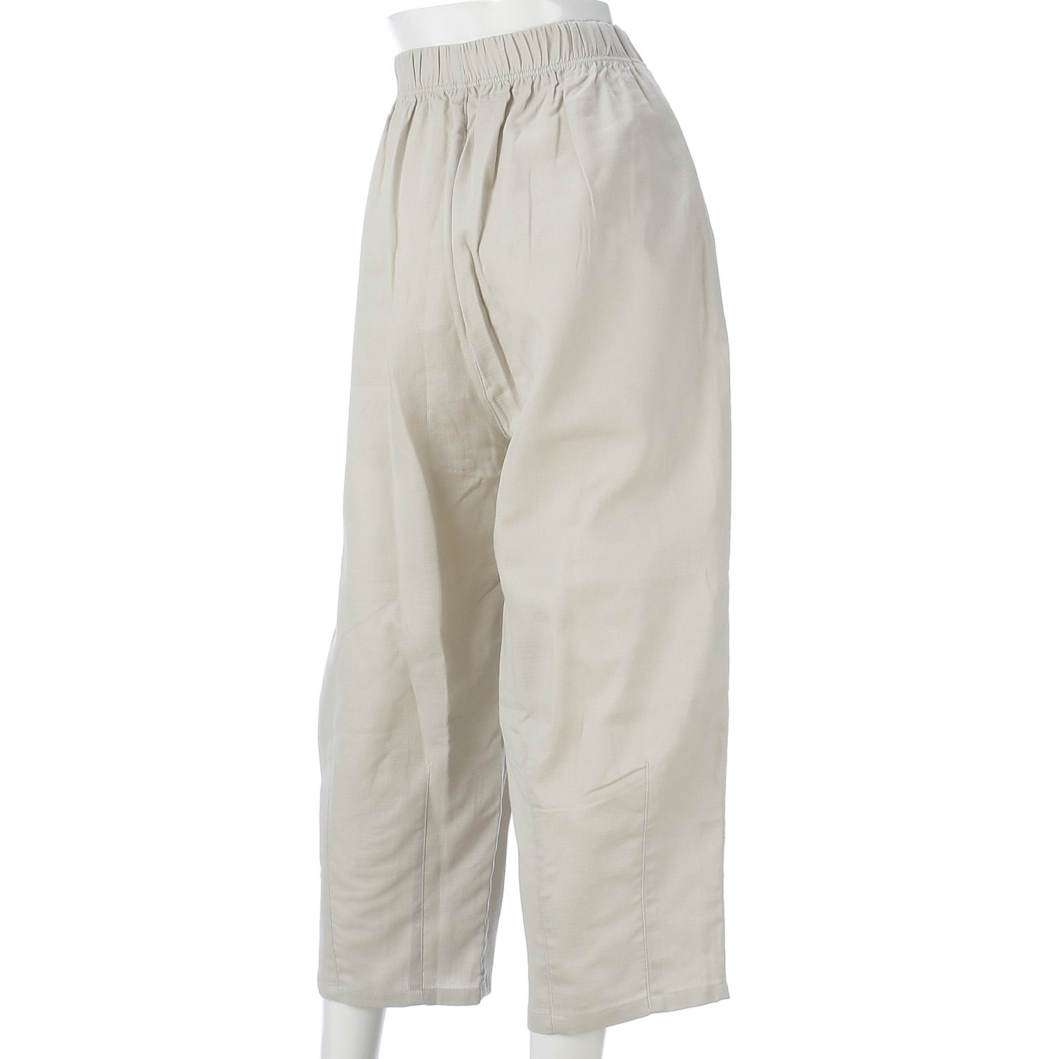 綿麻二重折りオーガニックコクーンパンツ - 画像3