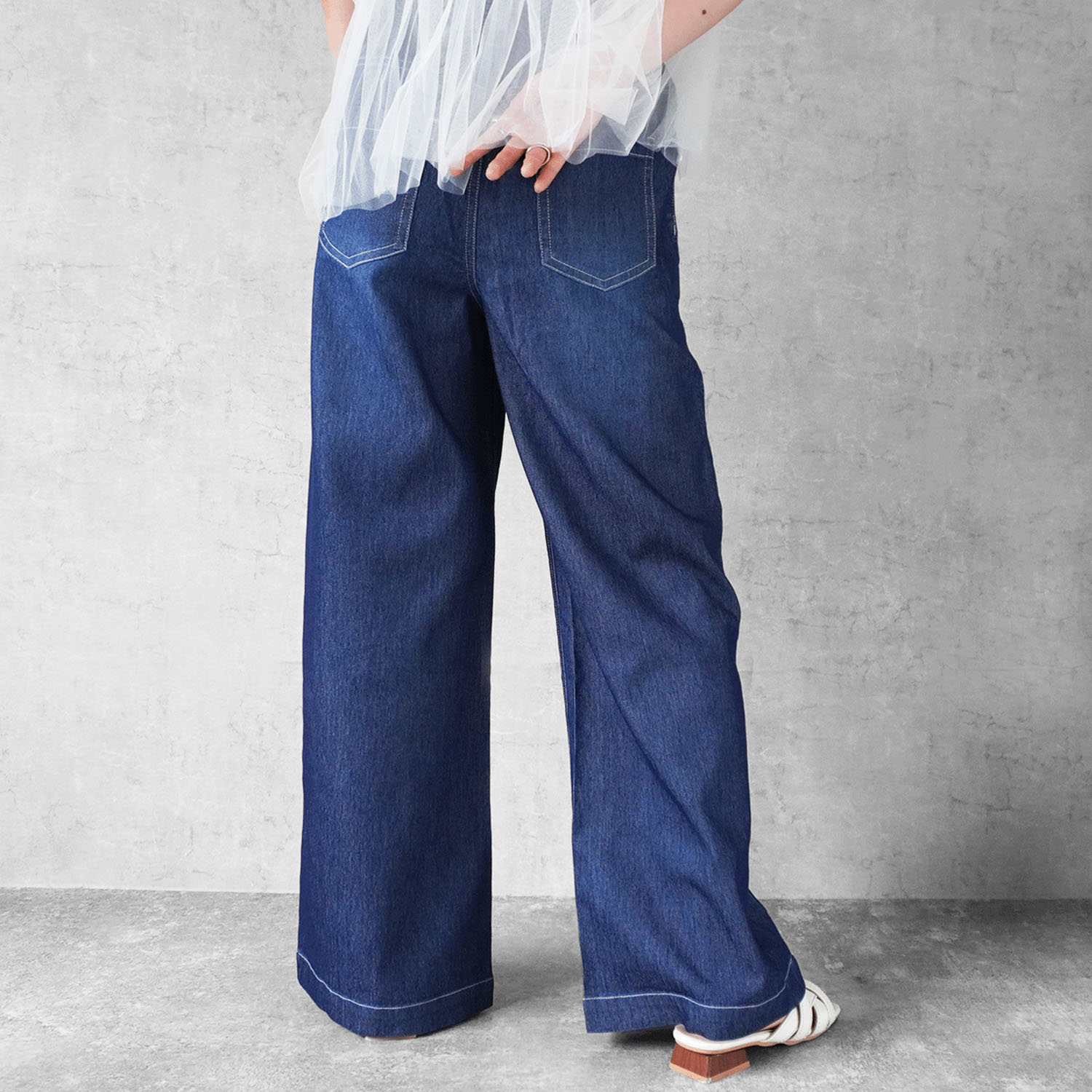 W HEART アイスメッシュデニムワイドパンツ - 画像8